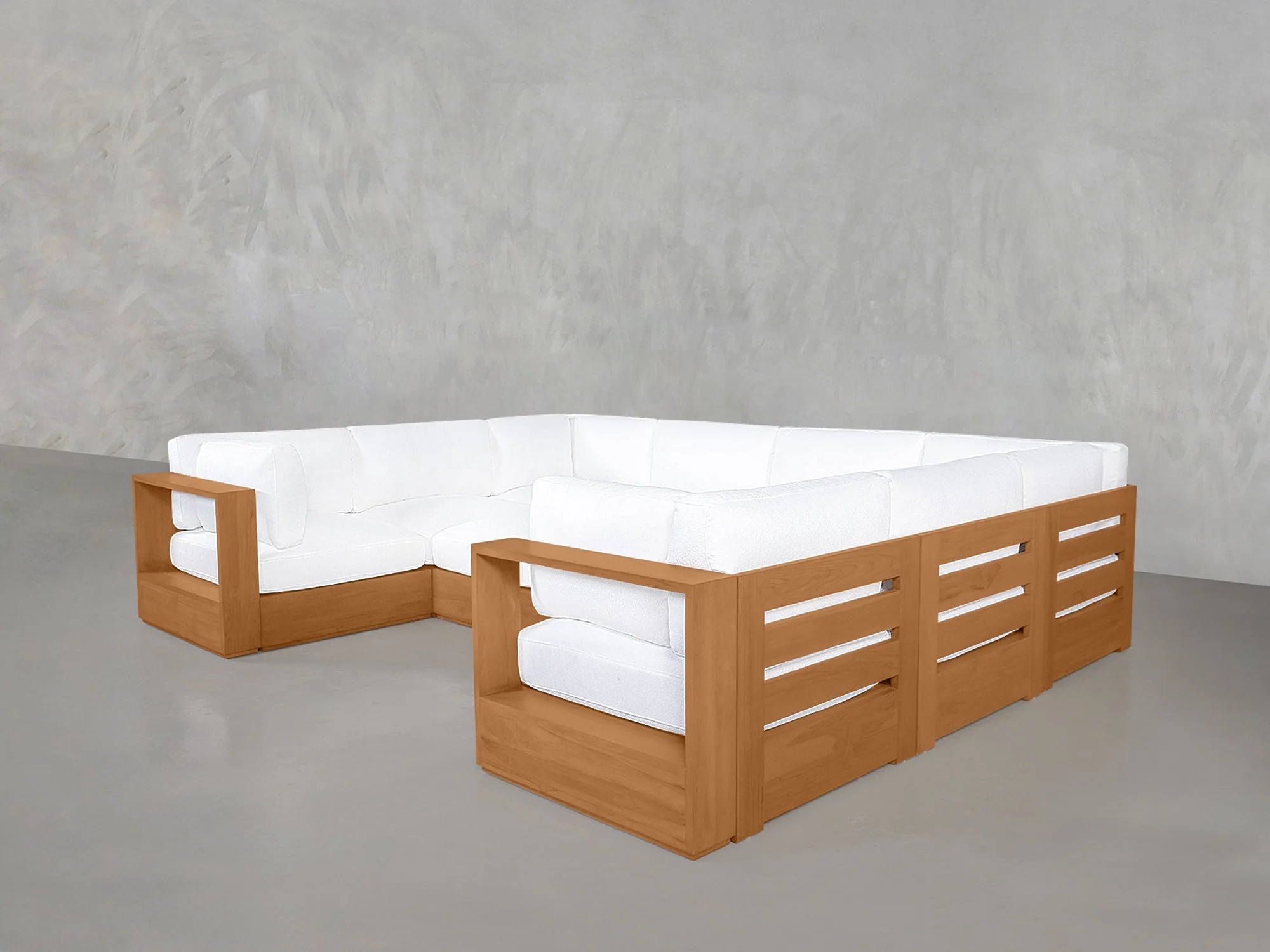 10-Seat Modular Closed Pit Teak Outdoor - Image 4