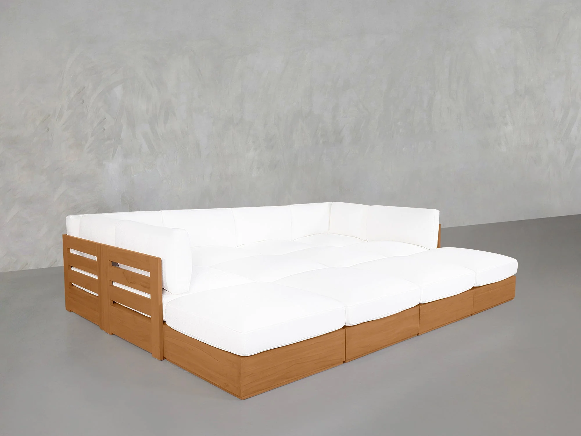 12-Seat Deep Modular Daybed Teak Outdoor - Image 3