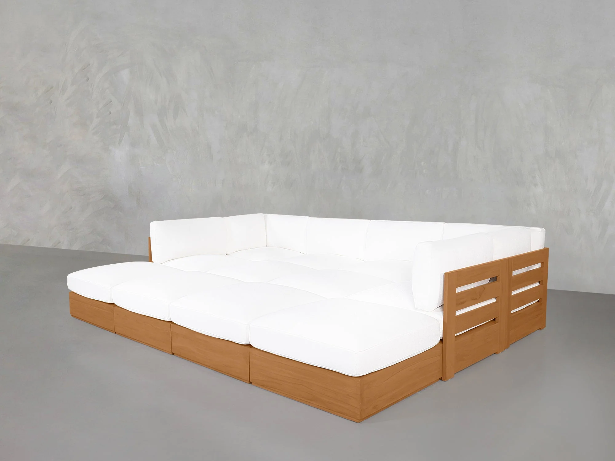 12-Seat Deep Modular Daybed Teak Outdoor - Image 4