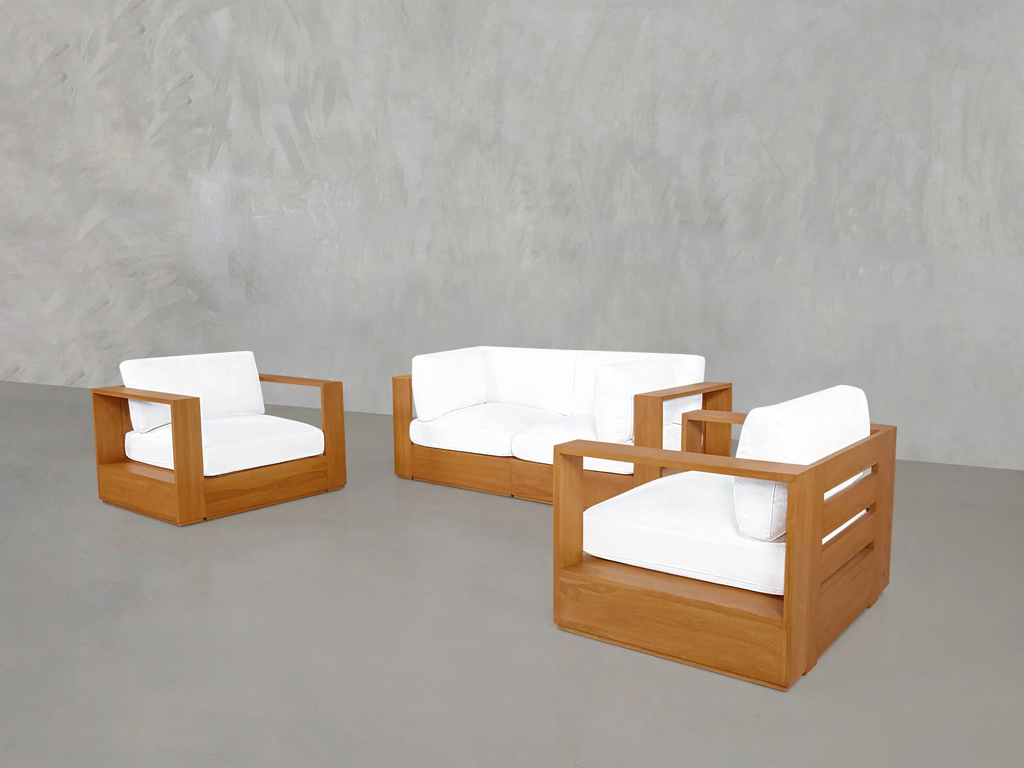 2-1-1 Sofa & Armchair Set Teak Outdoor - Image 3