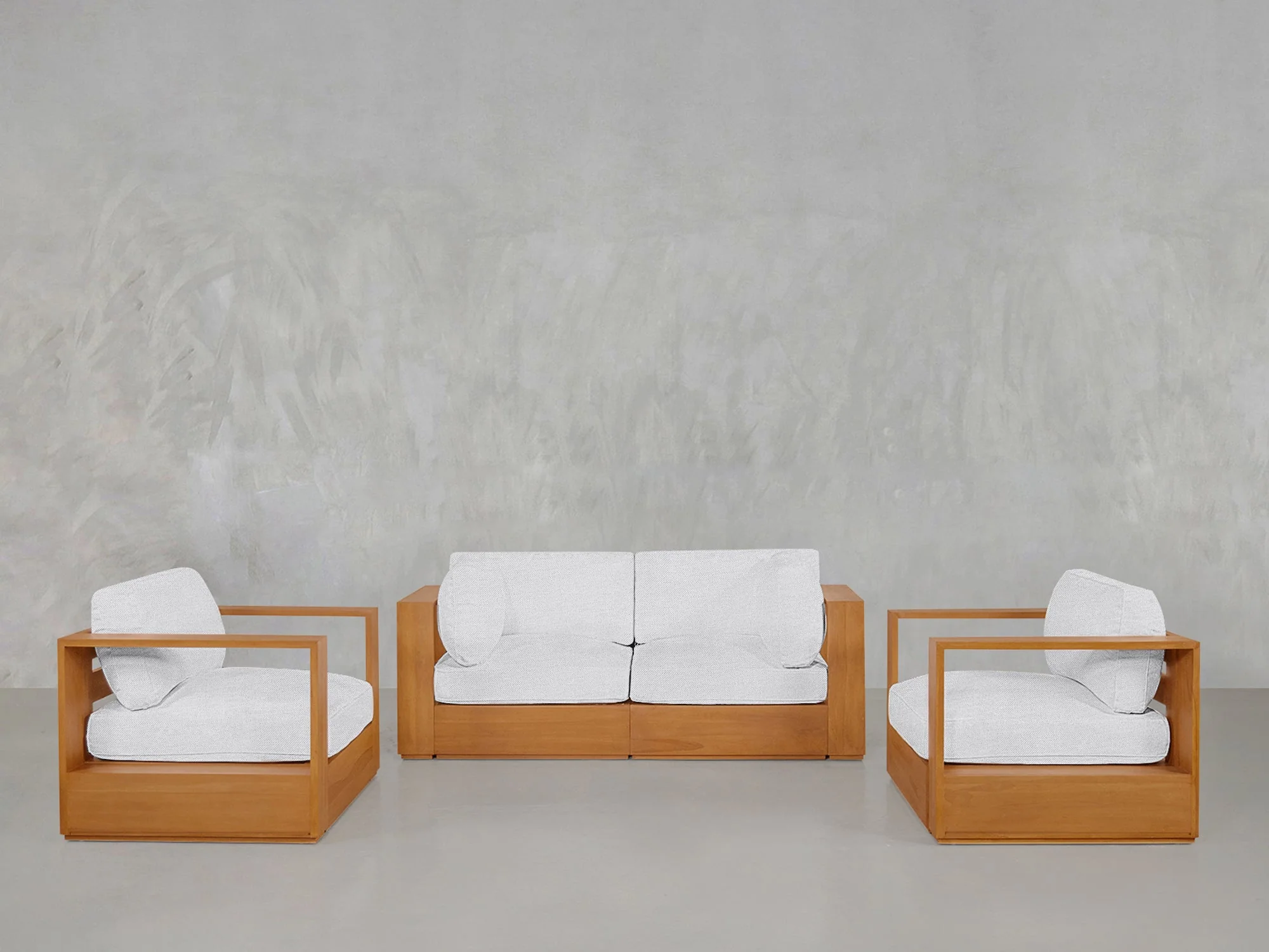 2-1-1 Sofa & Armchair Set Teak Outdoor - Image 8