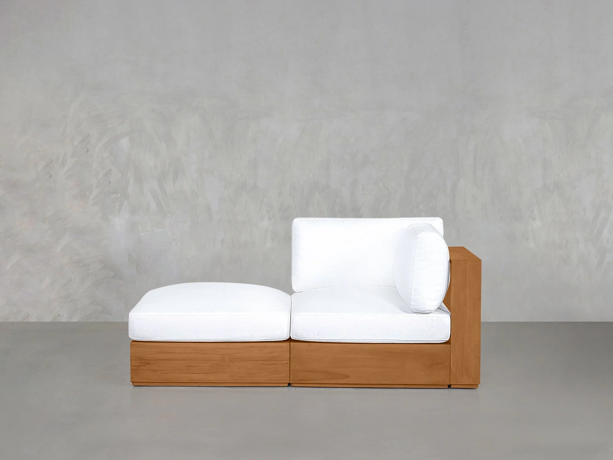 2-Seat Modular Lounger Loveseat Teak Outdoor - Image 2
