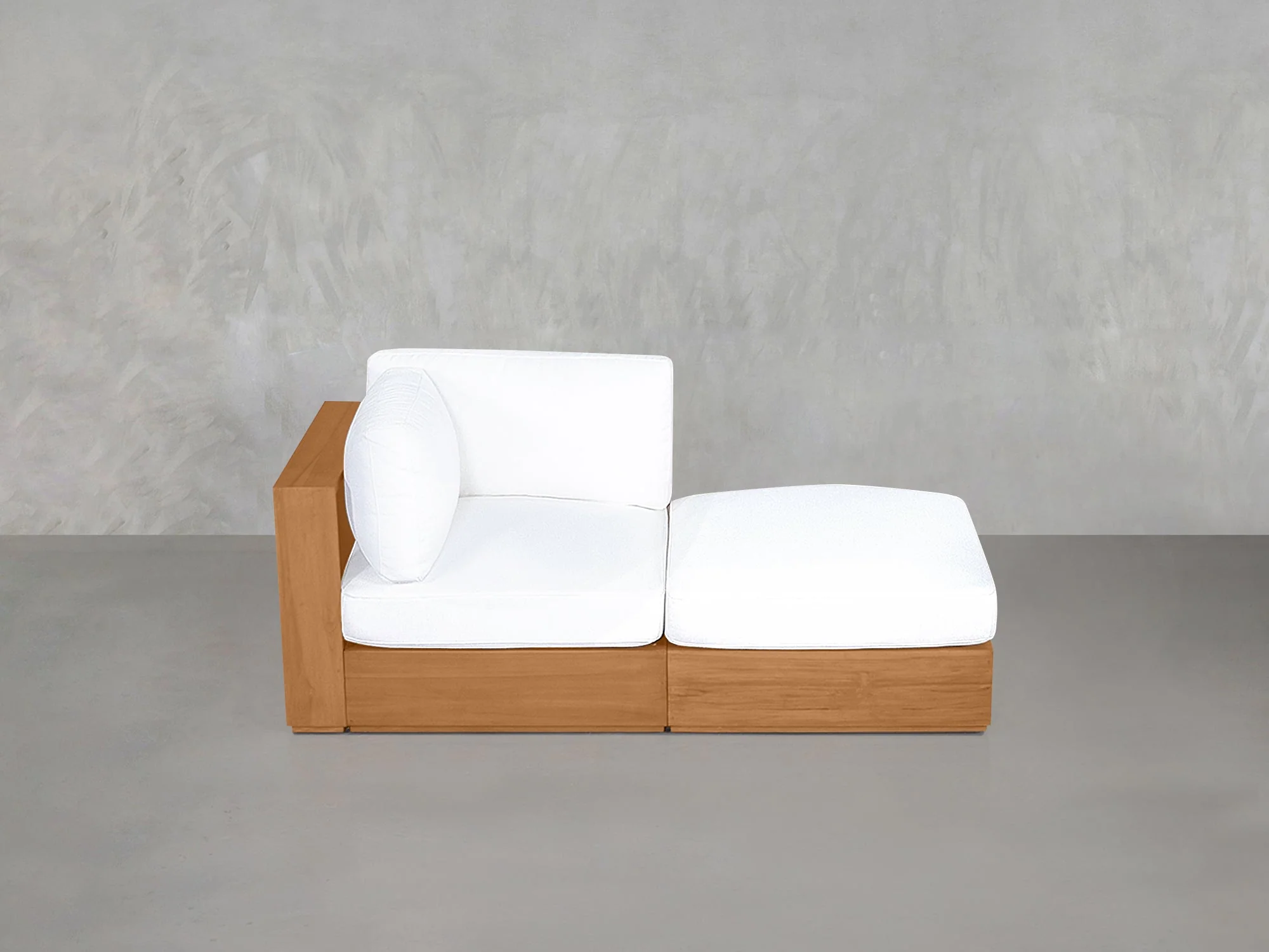 2-Seat Modular Lounger Loveseat Teak Outdoor - Image 3
