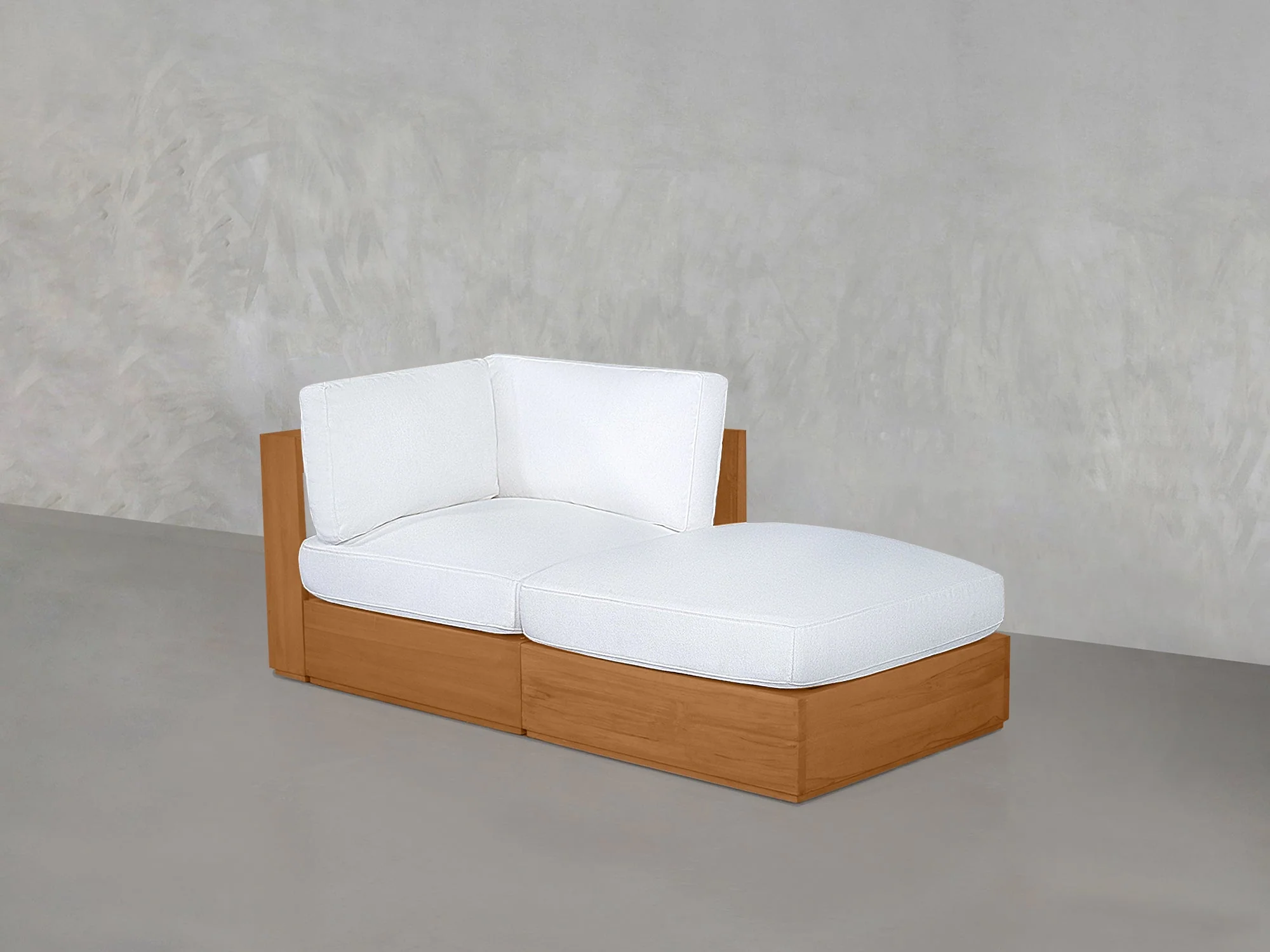 2-Seat Modular Lounger Loveseat Teak Outdoor - Image 4