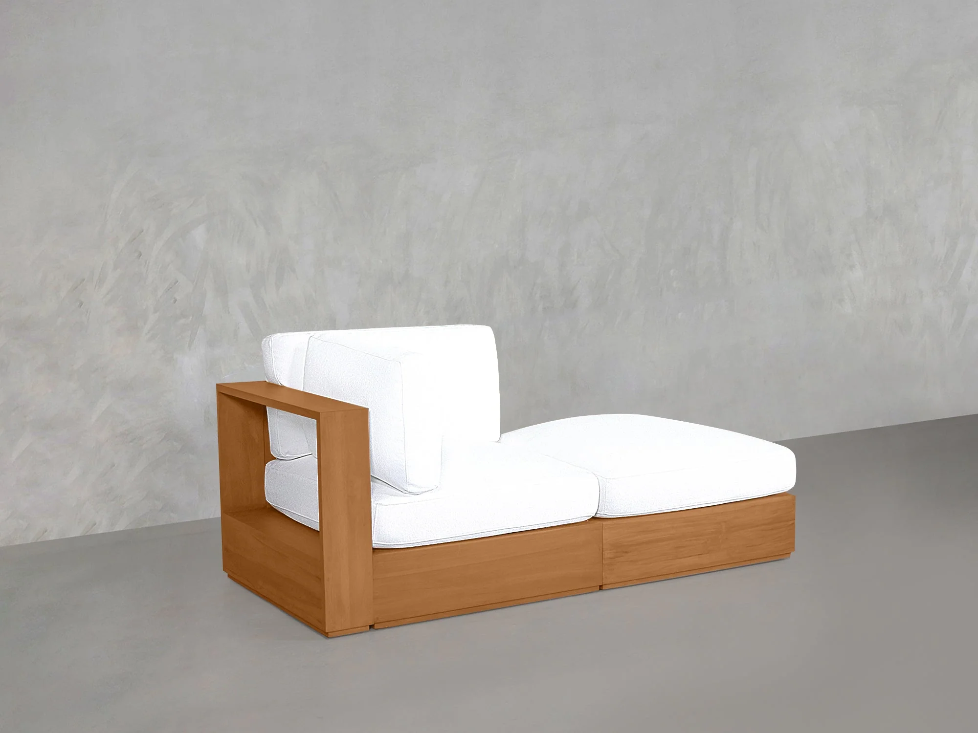 2-Seat Modular Lounger Loveseat Teak Outdoor - Image 5