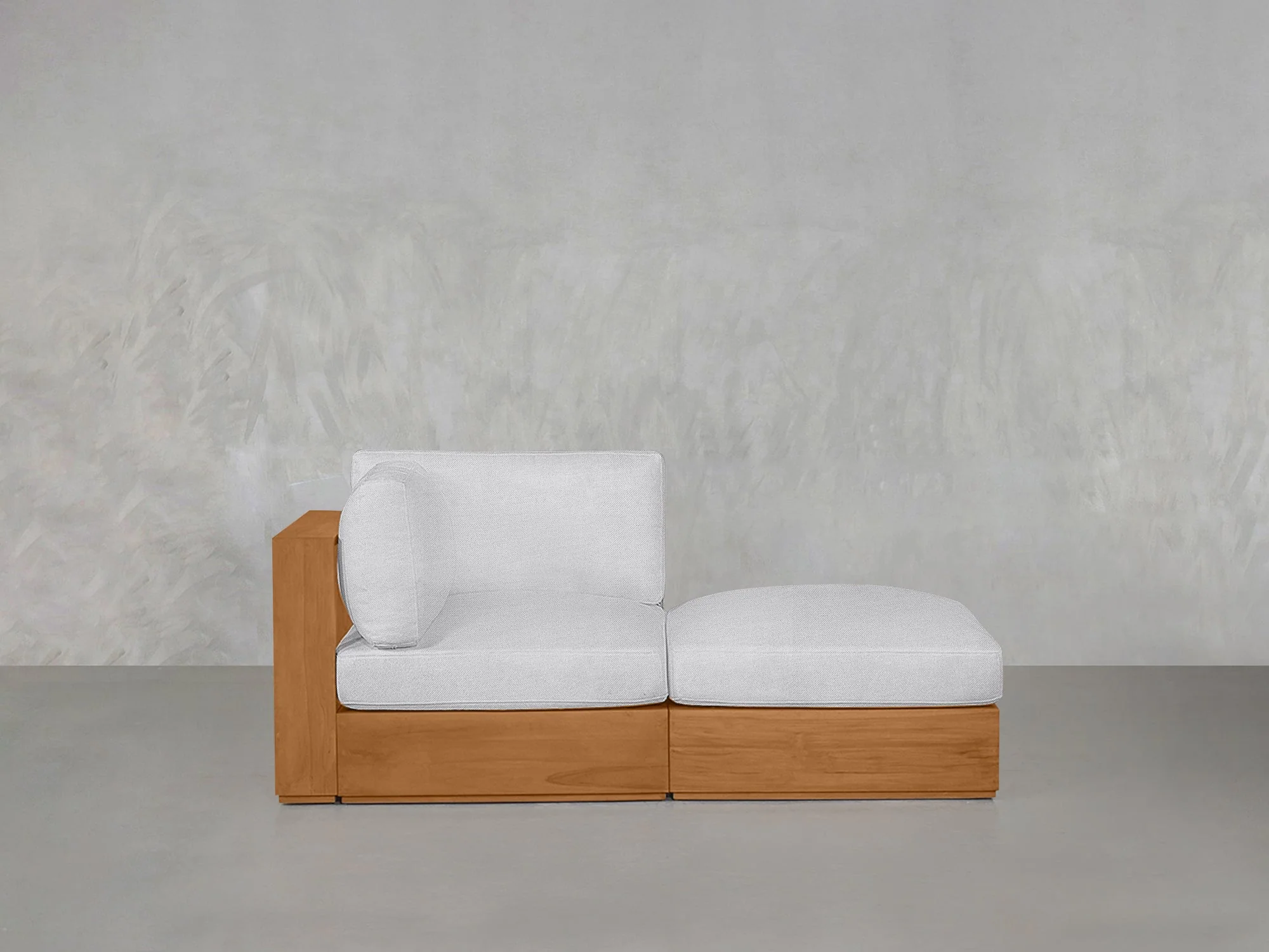 2-Seat Modular Lounger Loveseat Teak Outdoor - Image 9