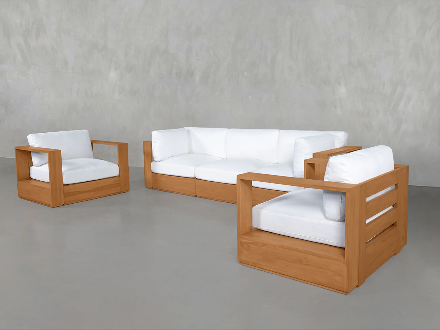3-1-1 Sofa & Armchair Set Teak Outdoor - Image 3