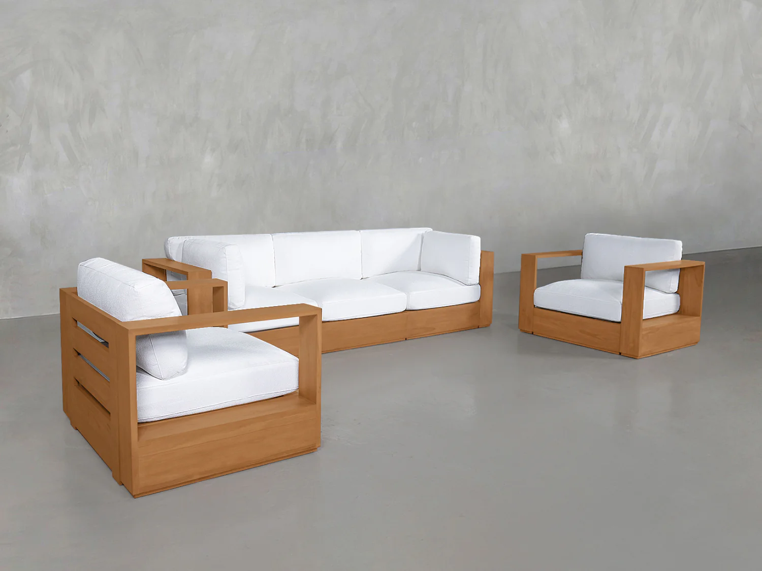 3-1-1 Sofa & Armchair Set Teak Outdoor - Image 4