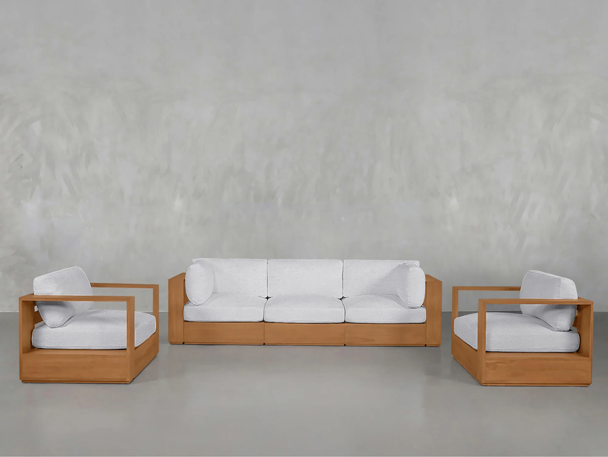 3-1-1 Sofa & Armchair Set Teak Outdoor - Image 8