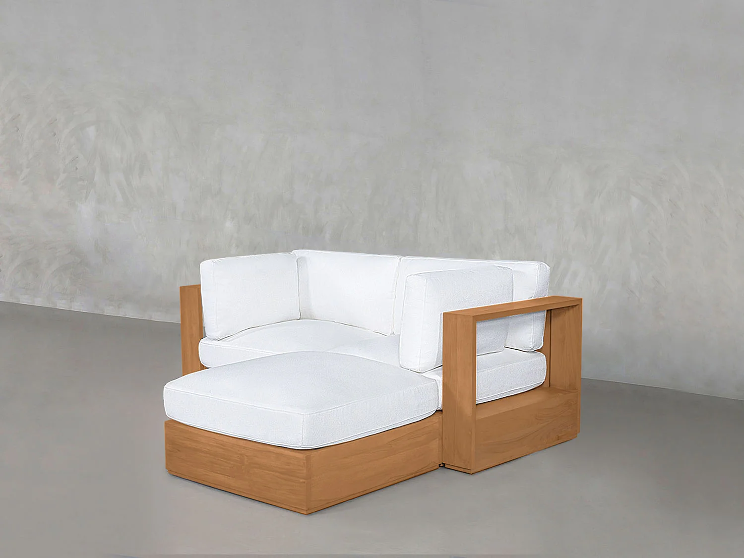 3-Seat Modular Chaise Sectional Teak Outdoor - Image 3