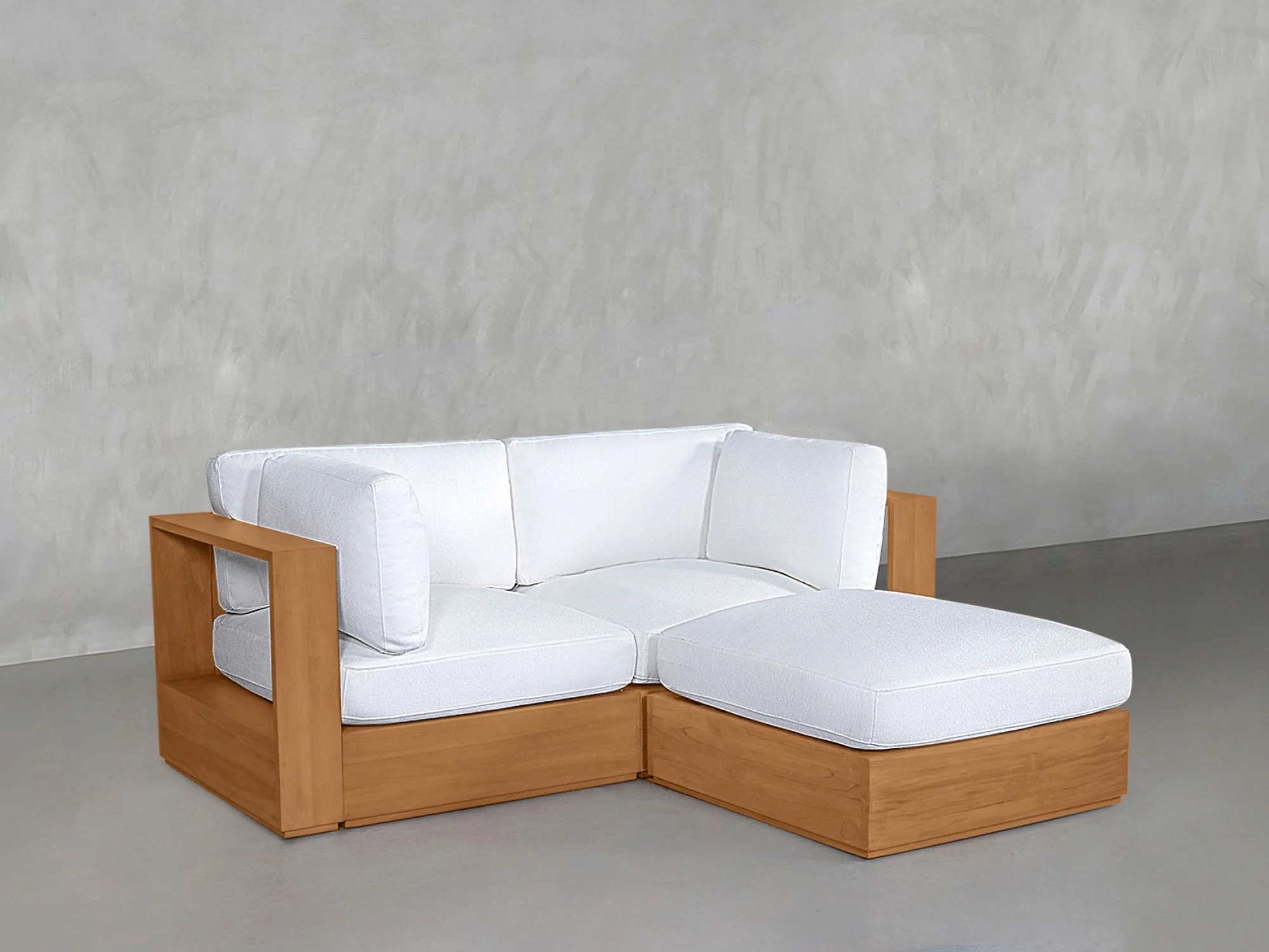 3-Seat Modular Chaise Sectional Teak Outdoor - Image 4