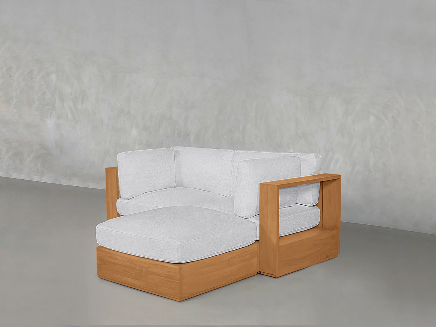 3-Seat Modular Chaise Sectional Teak Outdoor - Image 9