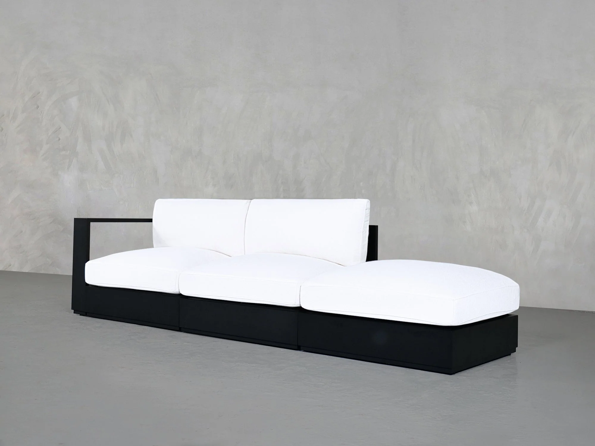 3-Seat Modular Lounger Sofa Aluminum Outdoor - Image 4