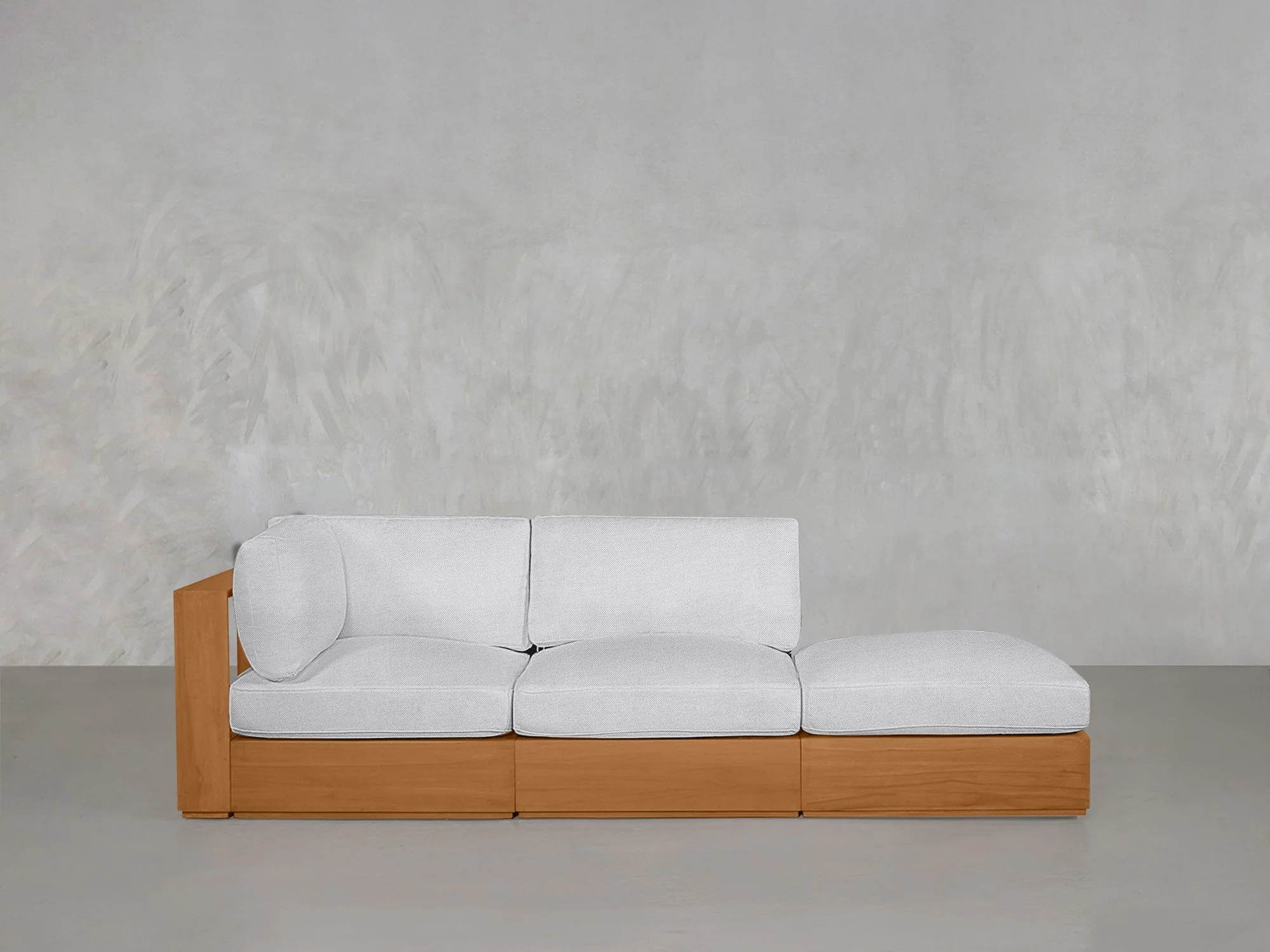 3-Seat Modular Lounger Sofa Teak Outdoor - Image 9