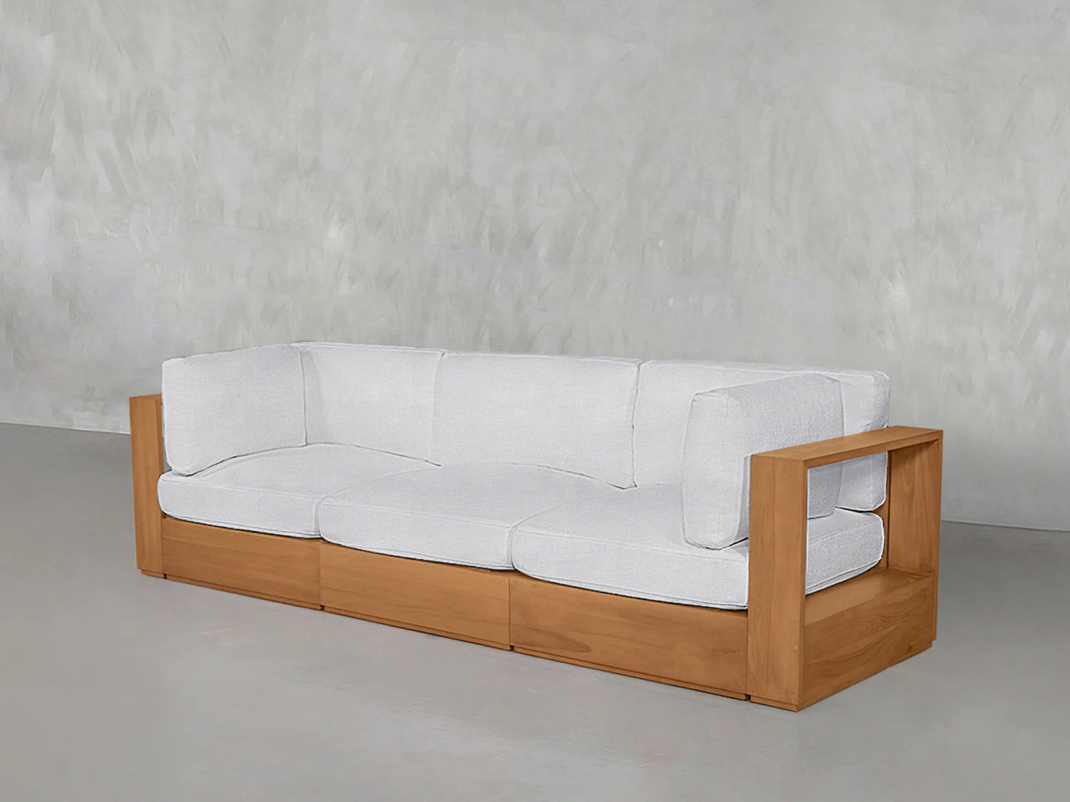 3-Seat Modular Sofa Teak Outdoor - Image 9