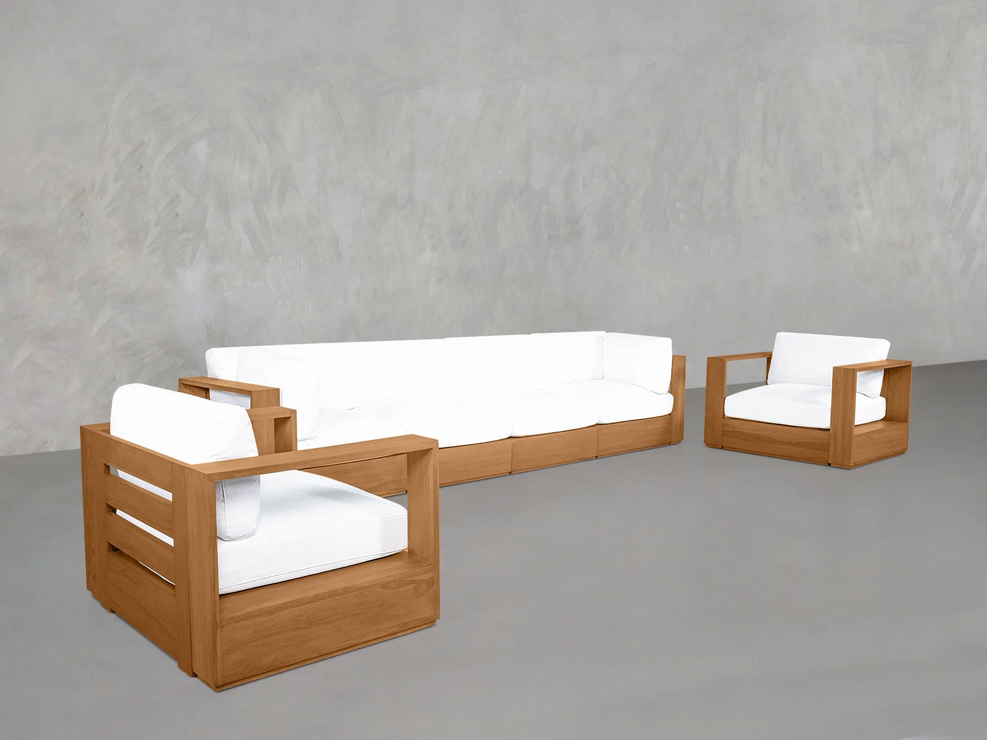 4-1-1 Sofa & Armchair Set Teak Outdoor - Image 3