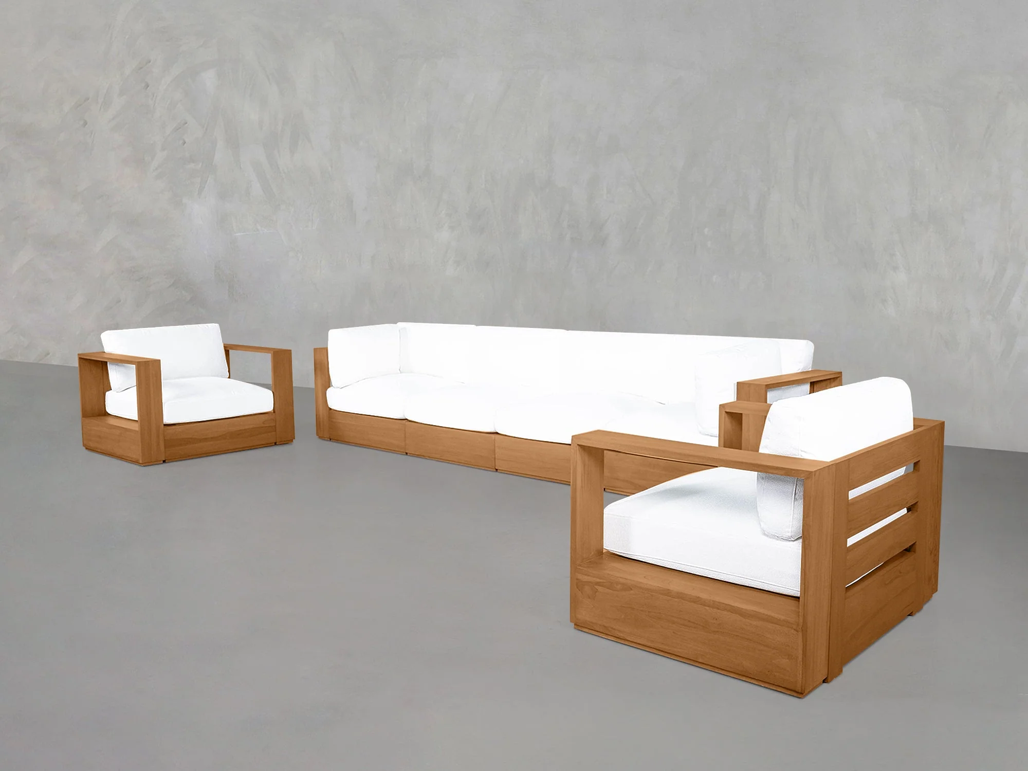 4-1-1 Sofa & Armchair Set Teak Outdoor - Image 4