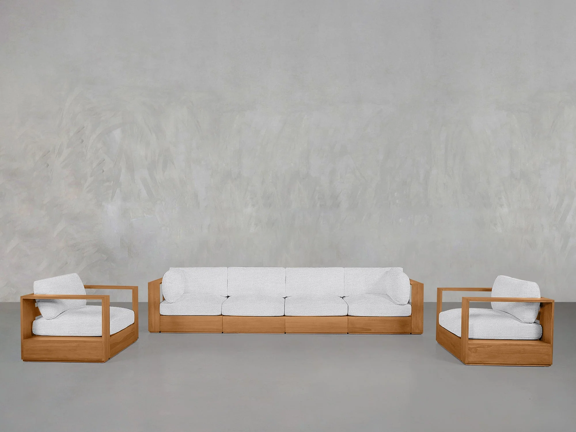 4-1-1 Sofa & Armchair Set Teak Outdoor - Image 8