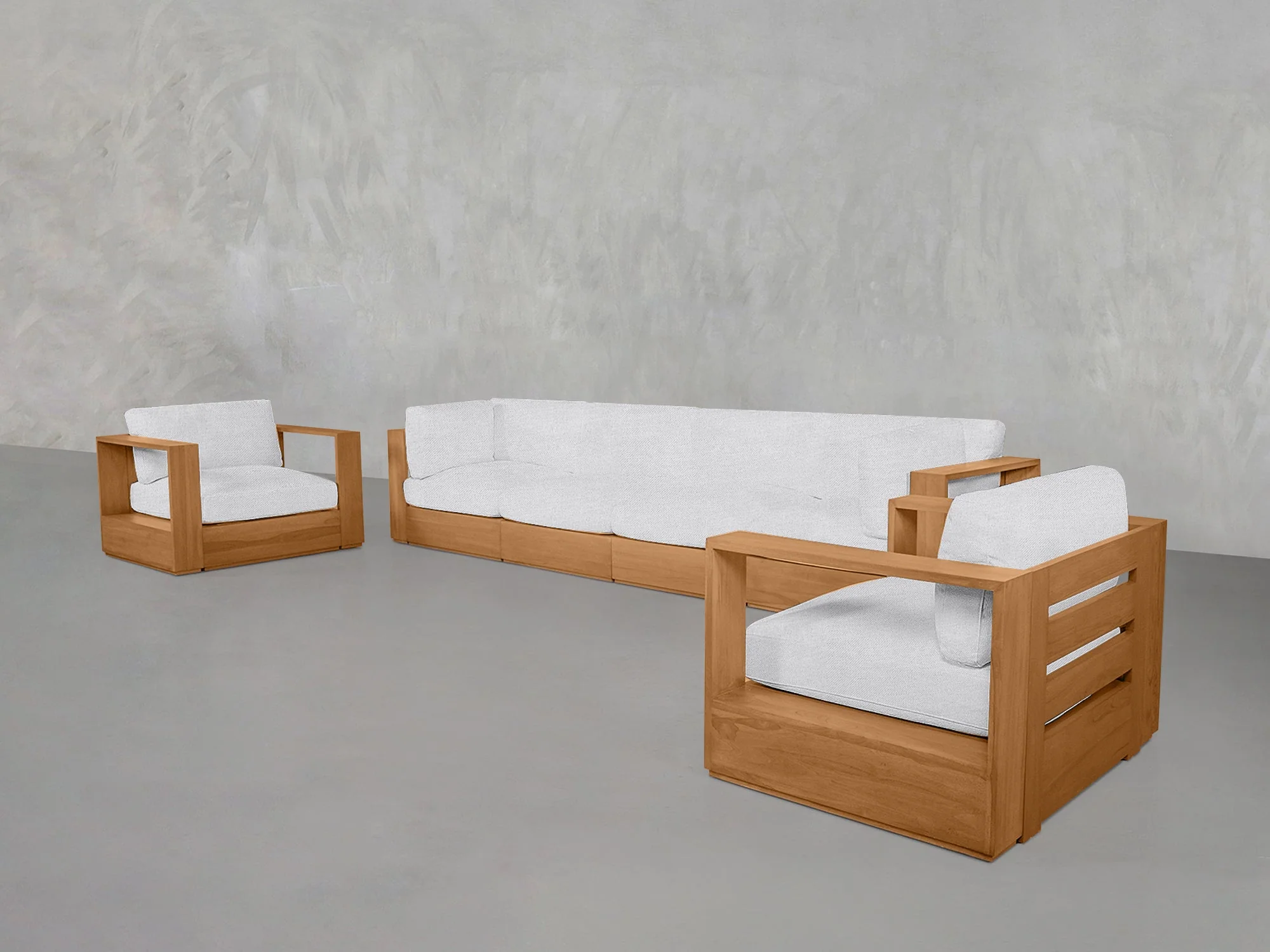 4-1-1 Sofa & Armchair Set Teak Outdoor - Image 9