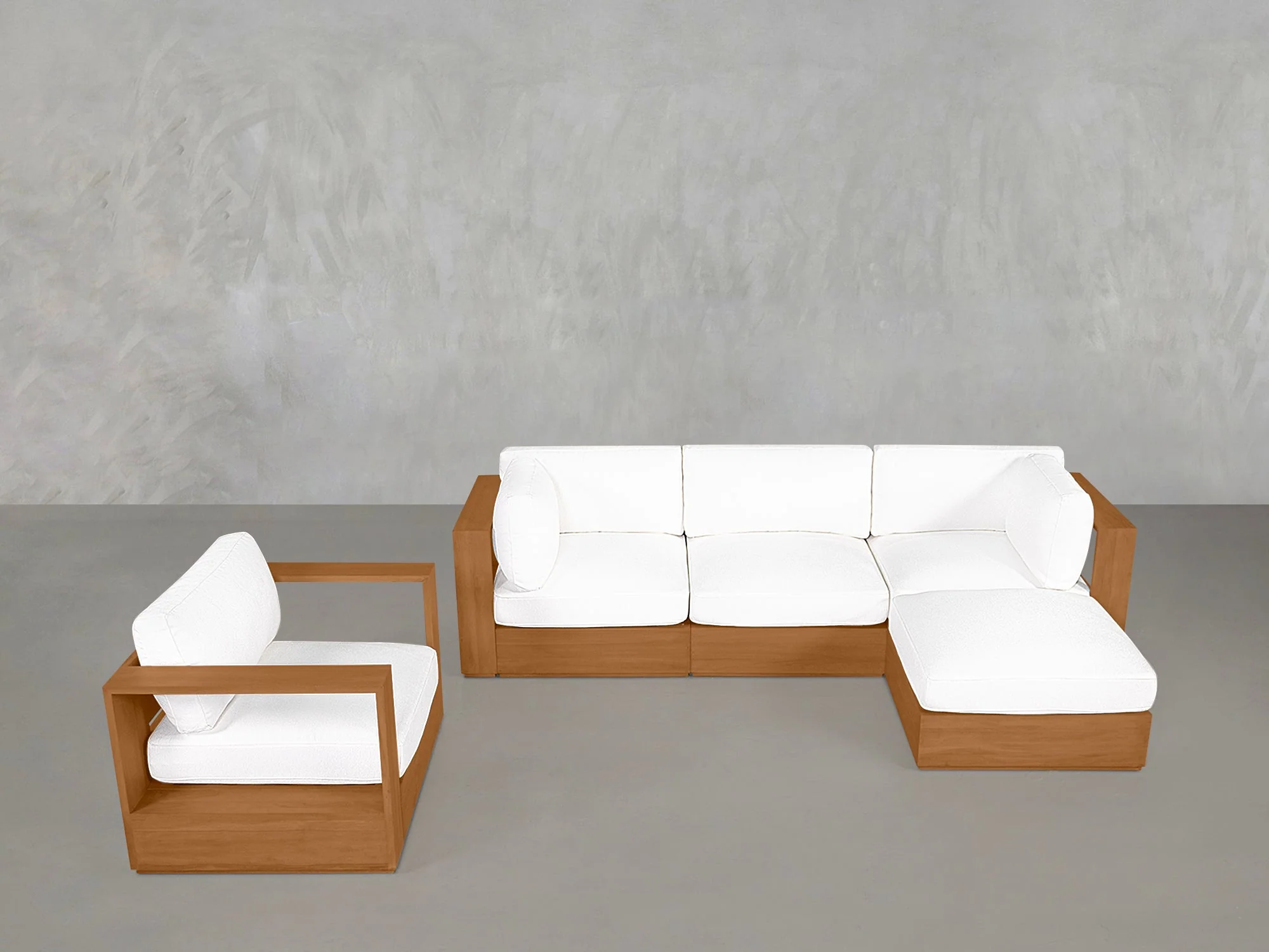 4-1 Sectional & Armchair Set Teak Outdoor - Image 2