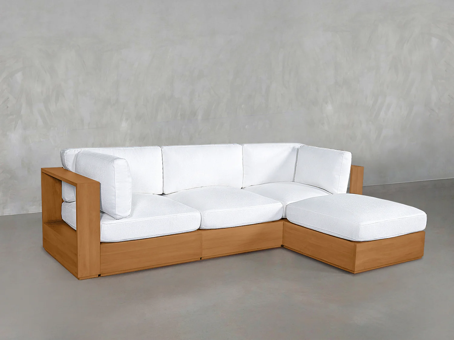 4-Seat Modular Chaise Sectional Teak Outdoor - Image 4