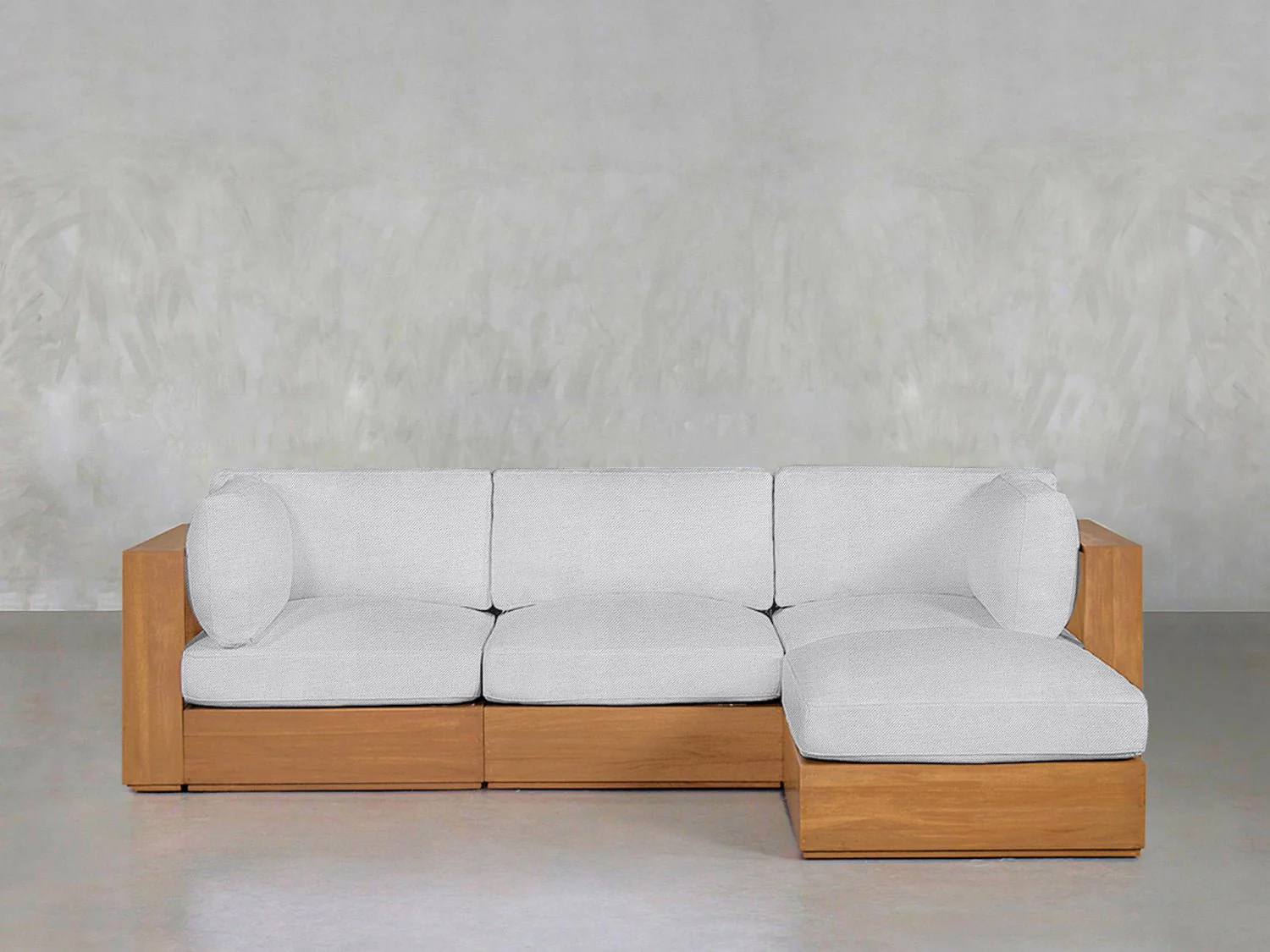 4-Seat Modular Chaise Sectional Teak Outdoor - Image 8