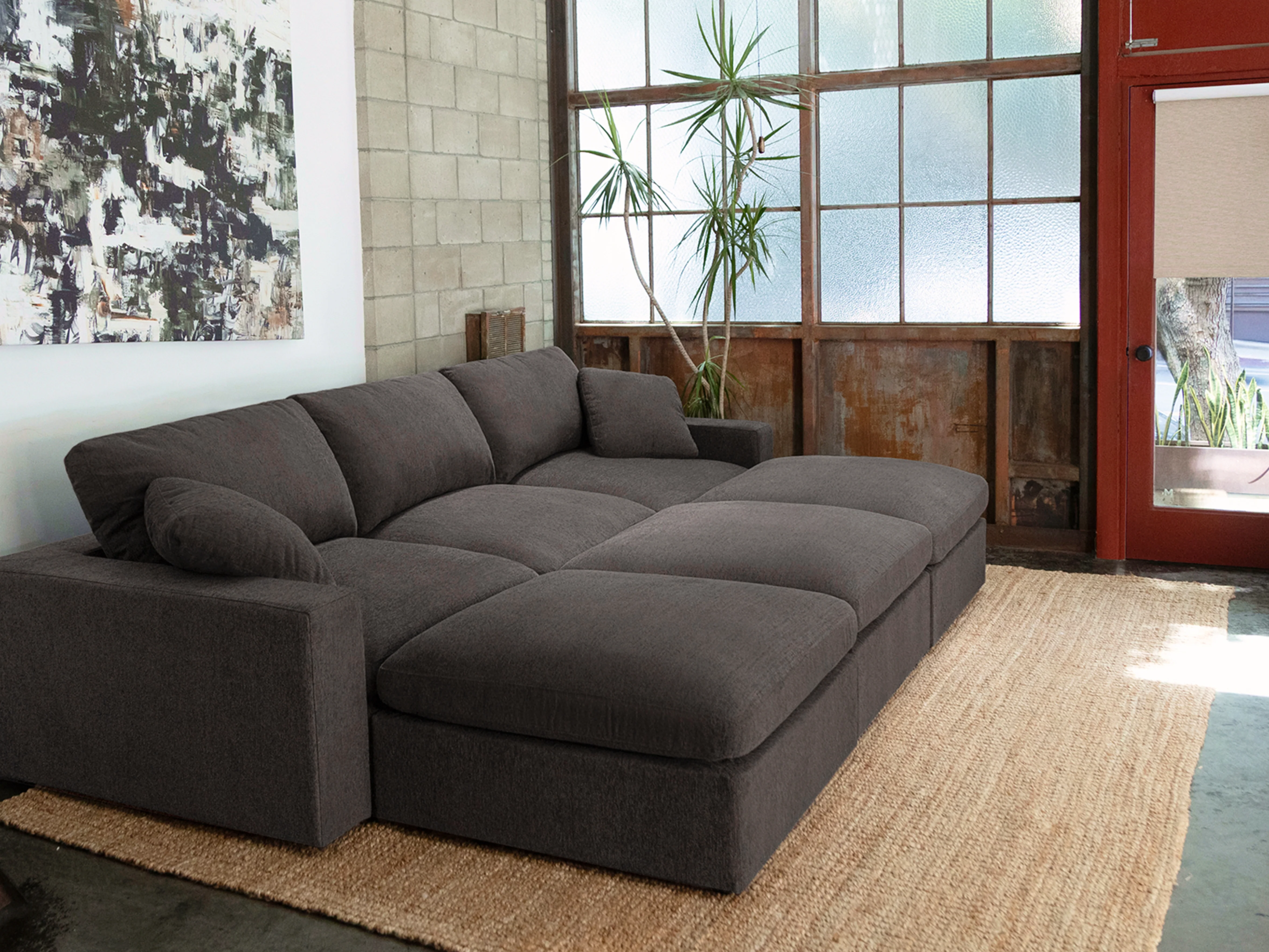 6-Seat Modular Double Chaise Sectional - Image 93