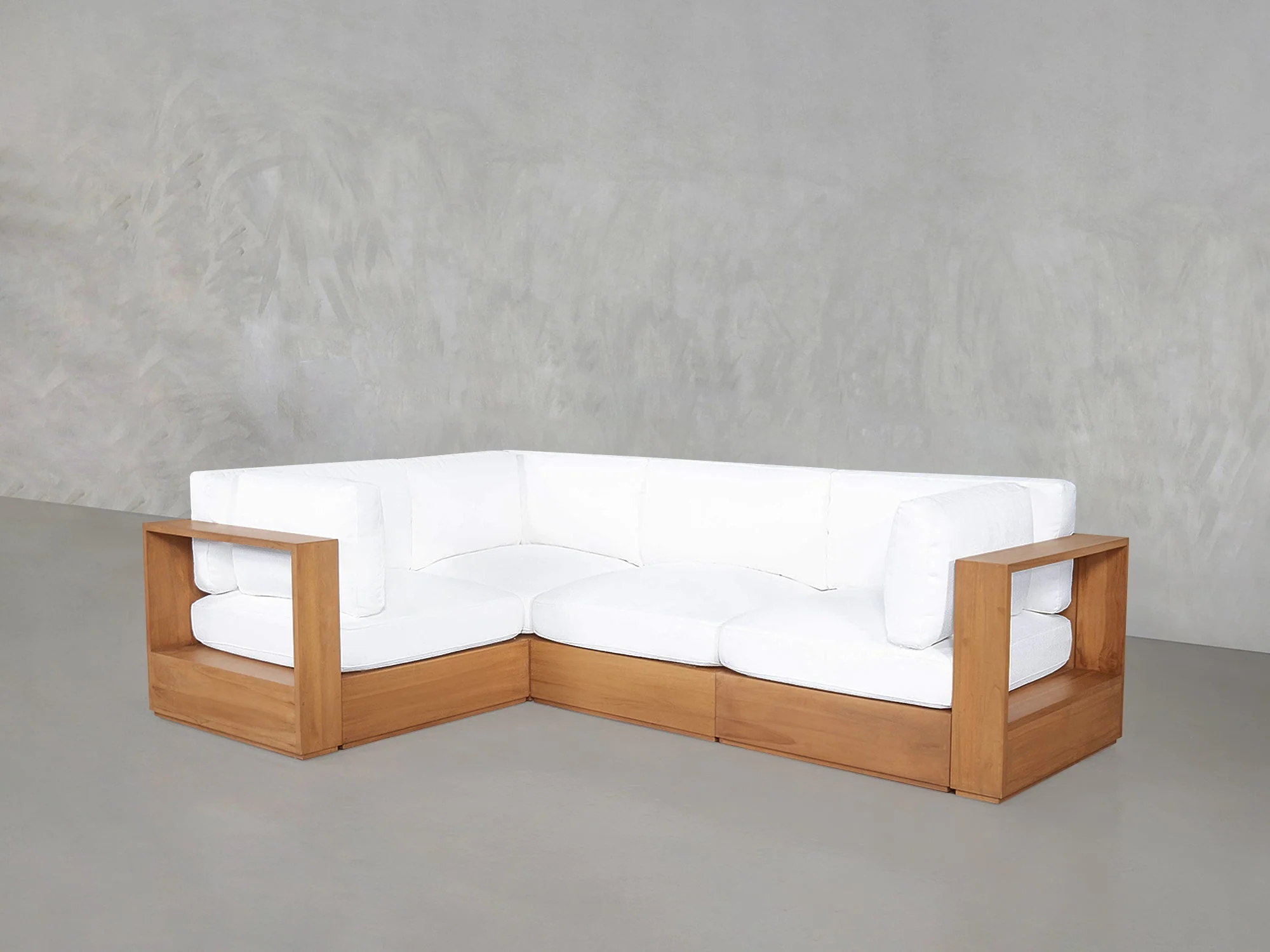 4-Seat Modular Corner Sectional Teak Outdoor - Image 4