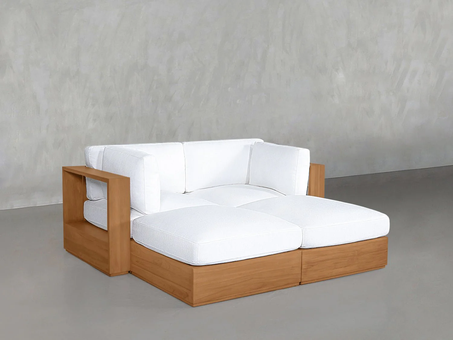 4-Seat Modular Daybed Teak Outdoor - Image 4