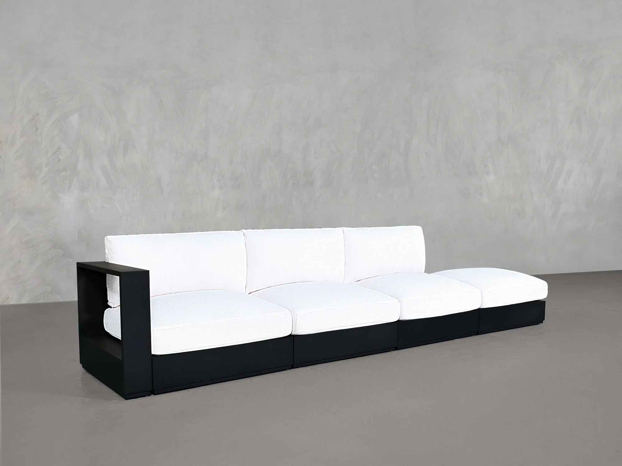 4-Seat Modular Lounger Sofa Aluminum Outdoor - Image 3