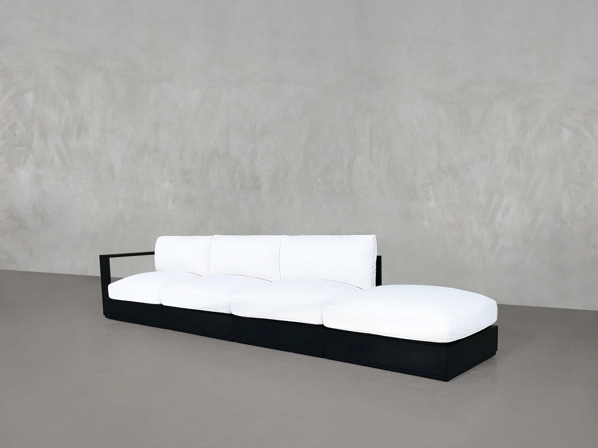 4-Seat Modular Lounger Sofa Aluminum Outdoor - Image 4