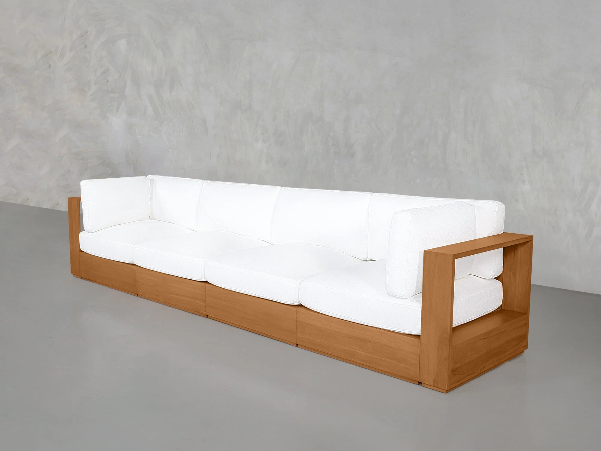 4-Seat Modular Sofa Teak Outdoor - Image 3