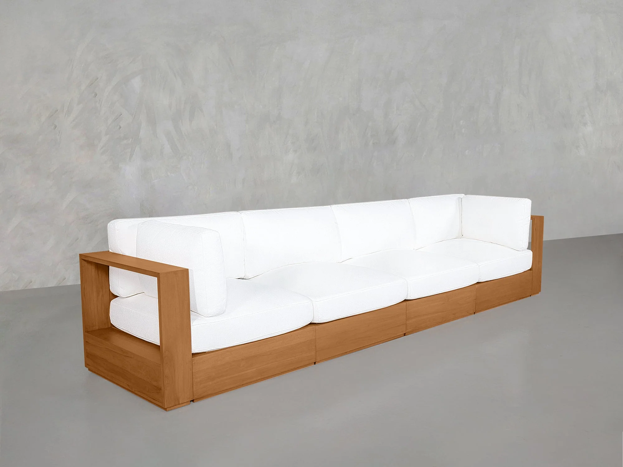 4-Seat Modular Sofa Teak Outdoor - Image 4
