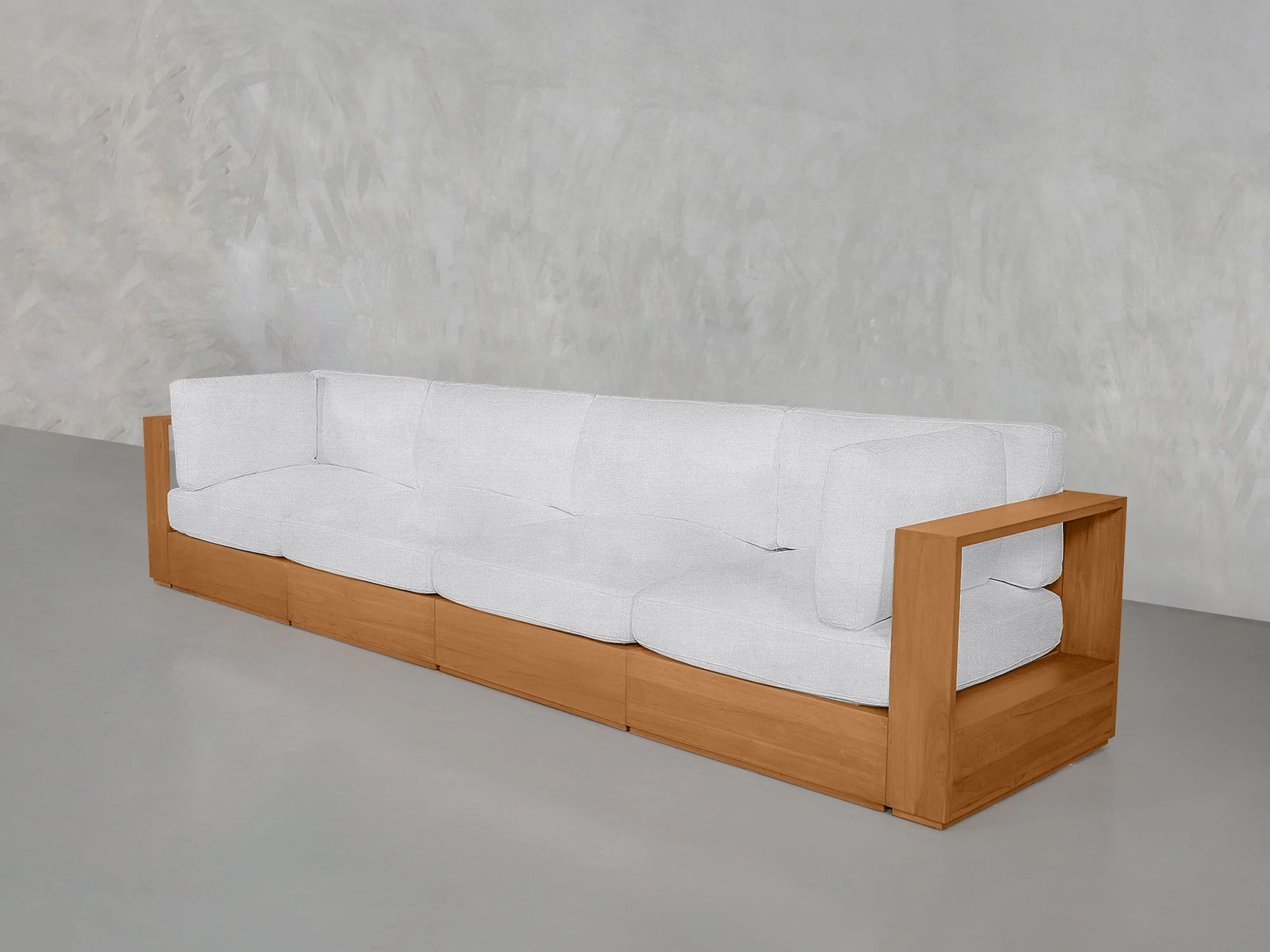 4-Seat Modular Sofa Teak Outdoor - Image 9