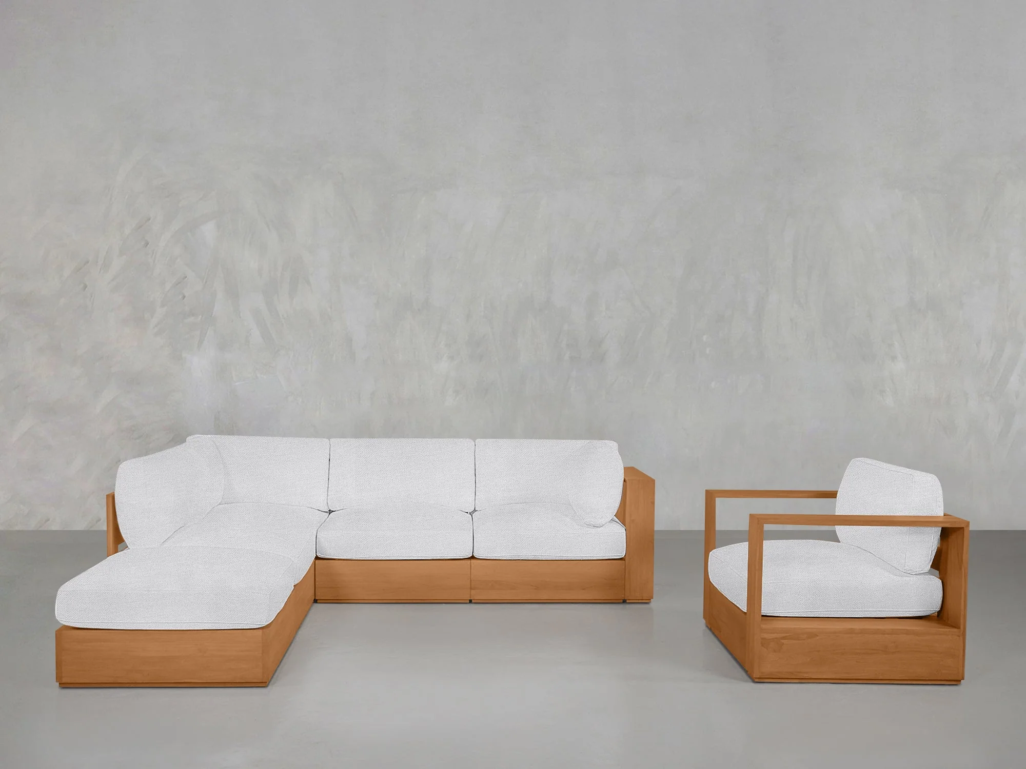 5-1 Sectional & Armchair Set Teak Outdoor - Image 8