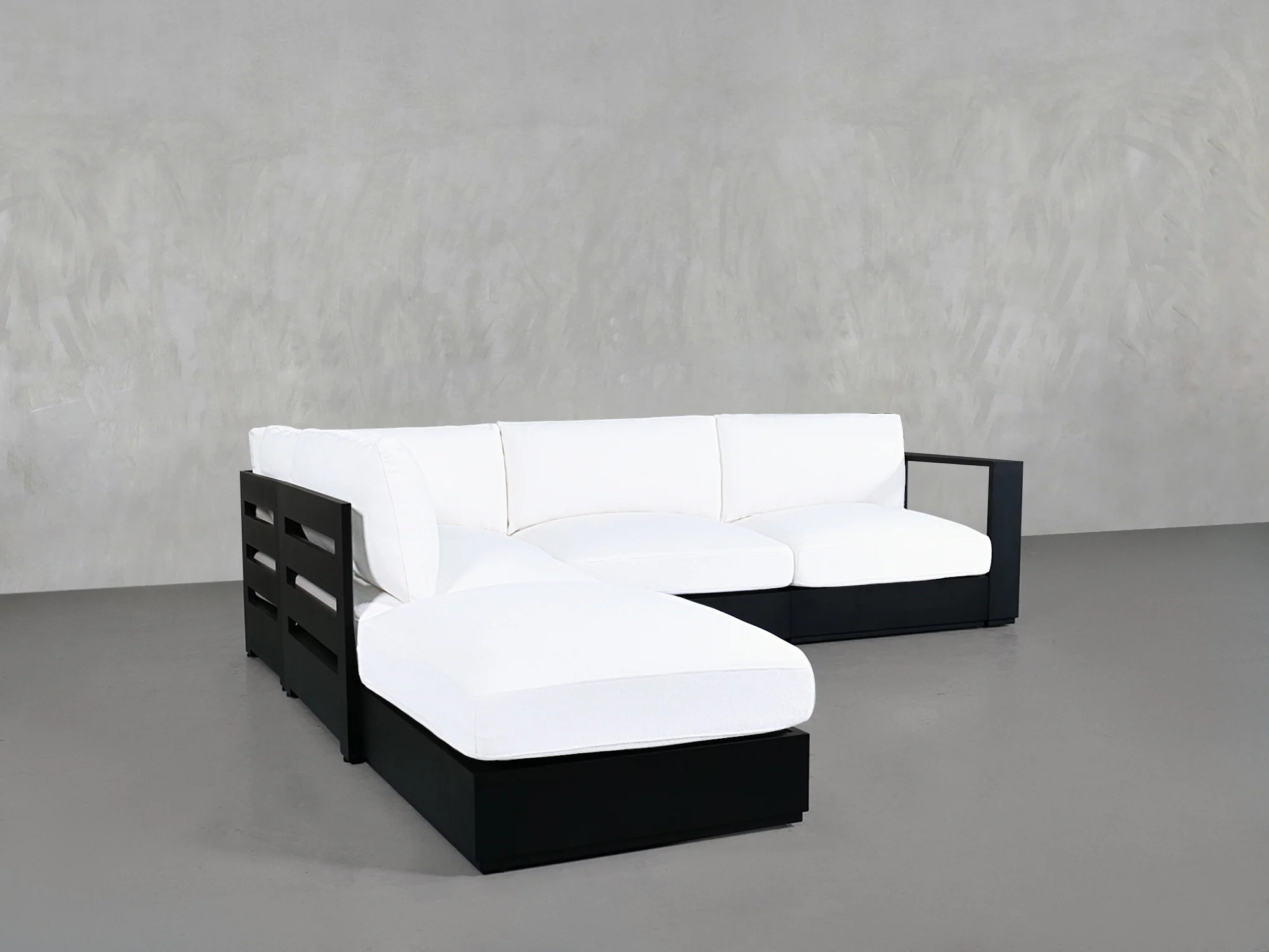 5-Seat Modular Corner Lounger Sectional Aluminum Outdoor - Image 4