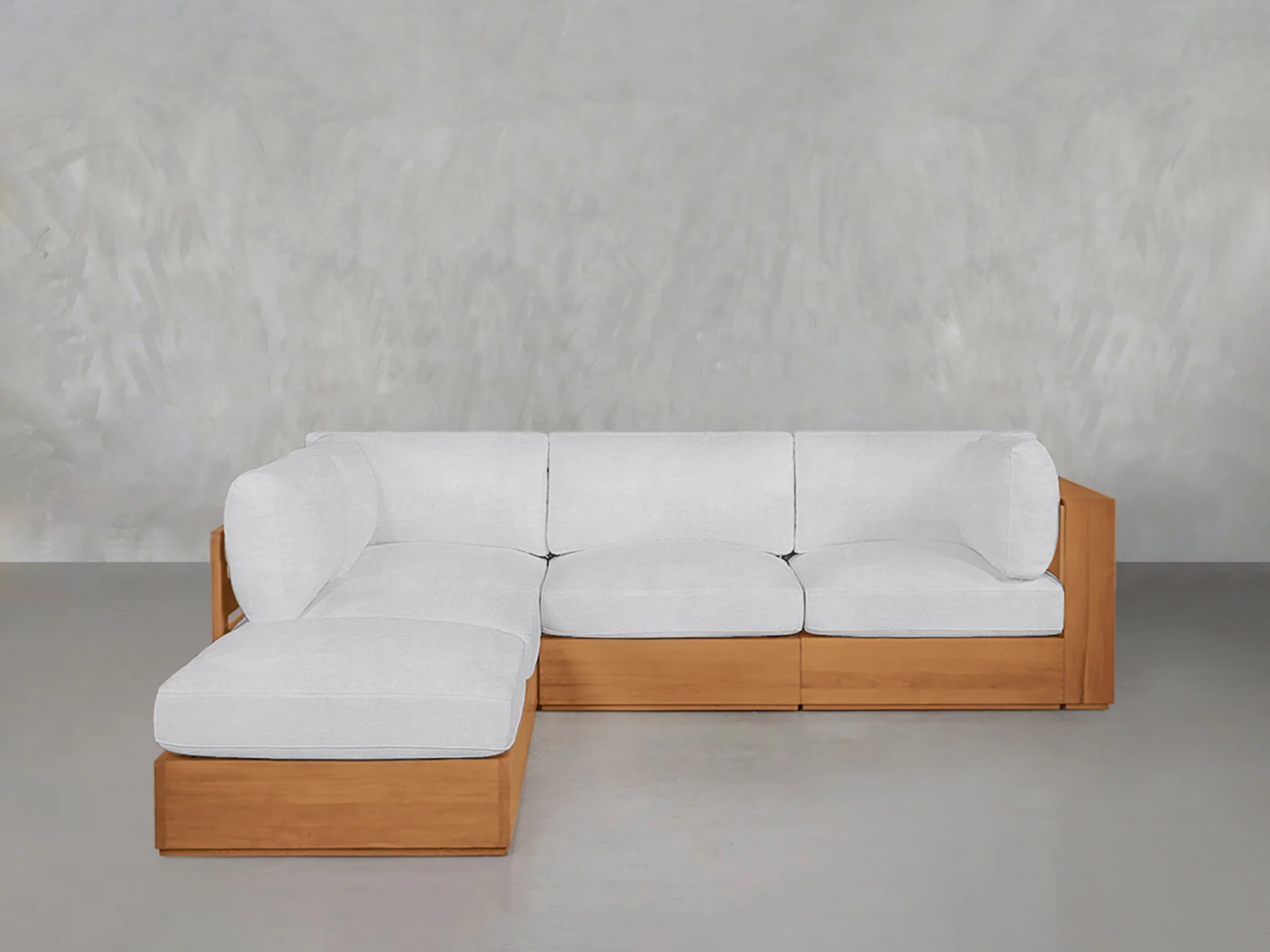 5-Seat Modular Corner Lounger Sectional Teak Outdoor - Image 8