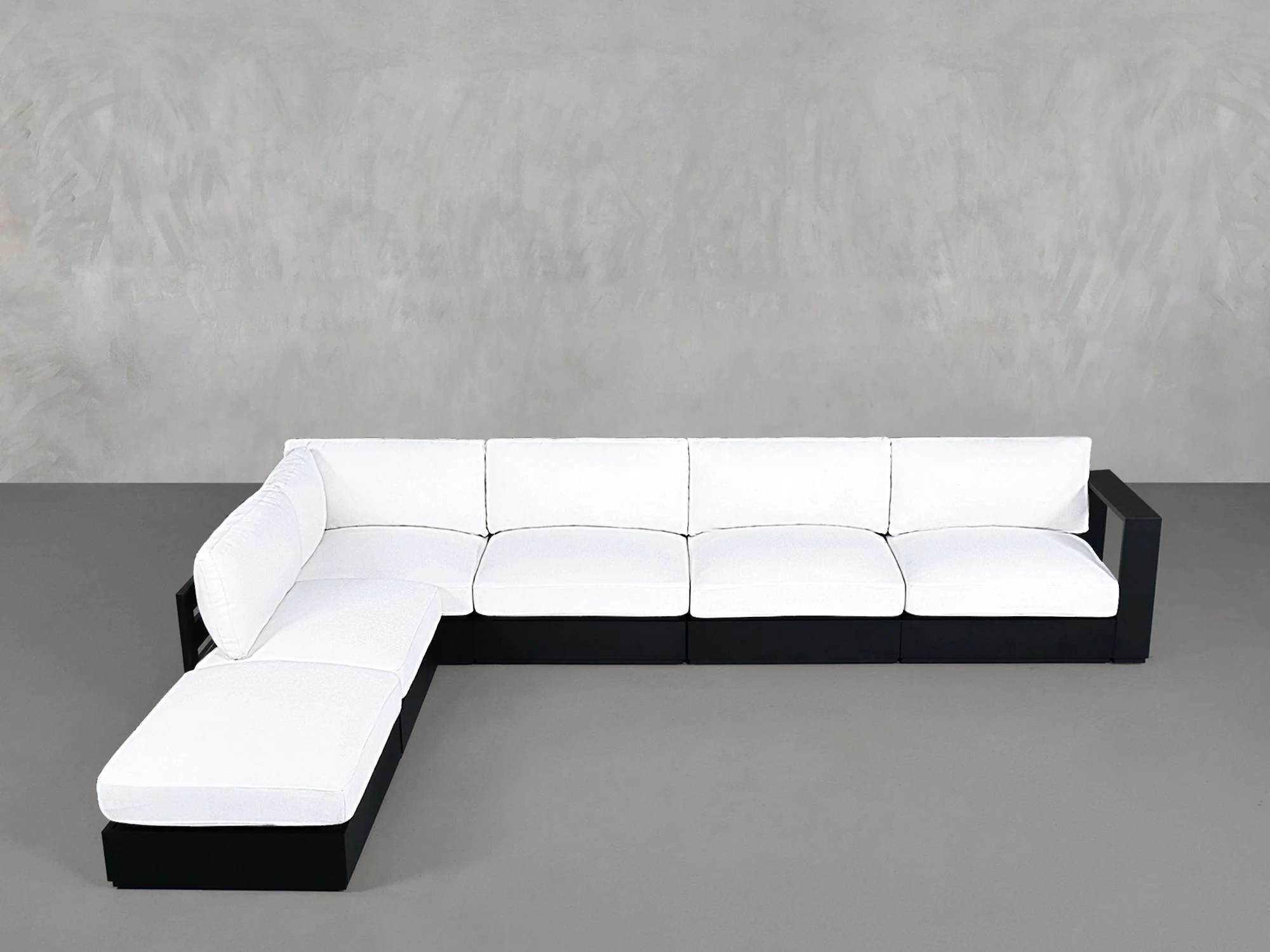 6-Seat Modular Corner Lounger Sectional Aluminum Outdoor - Image 2