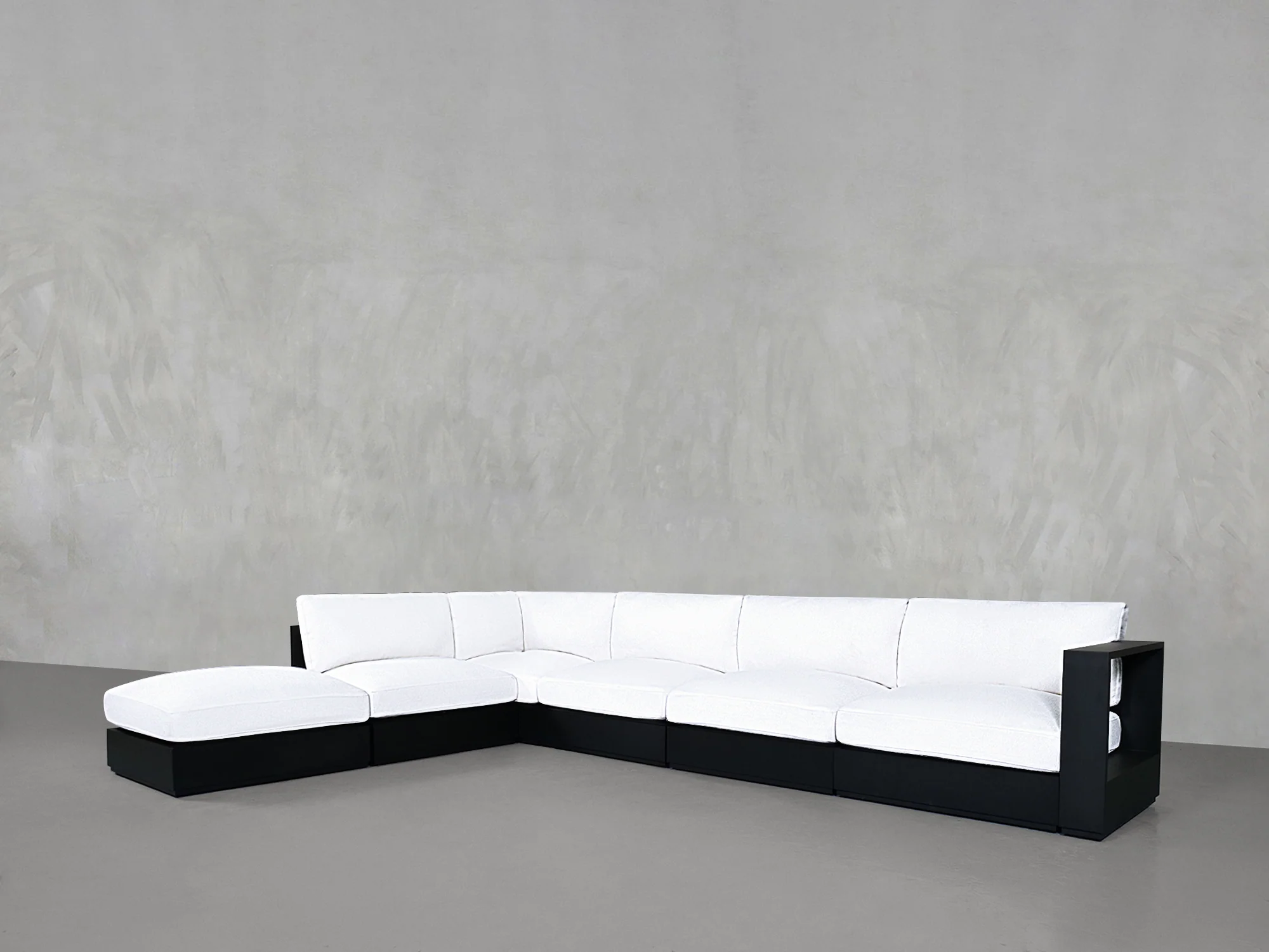 6-Seat Modular Corner Lounger Sectional Aluminum Outdoor - Image 3