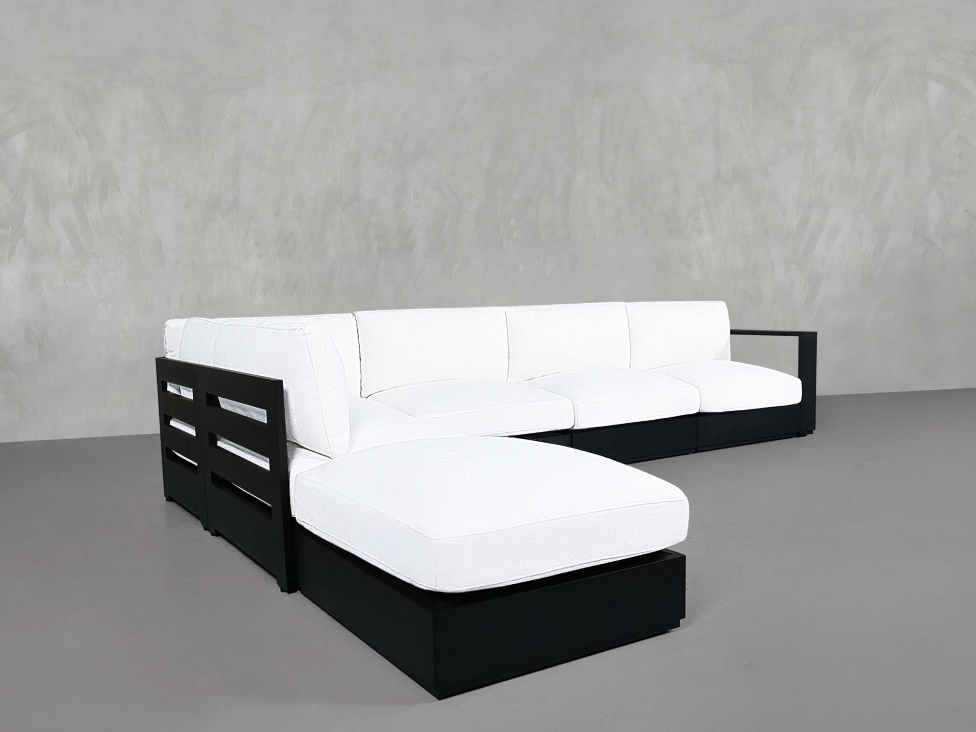 6-Seat Modular Corner Lounger Sectional Aluminum Outdoor - Image 4
