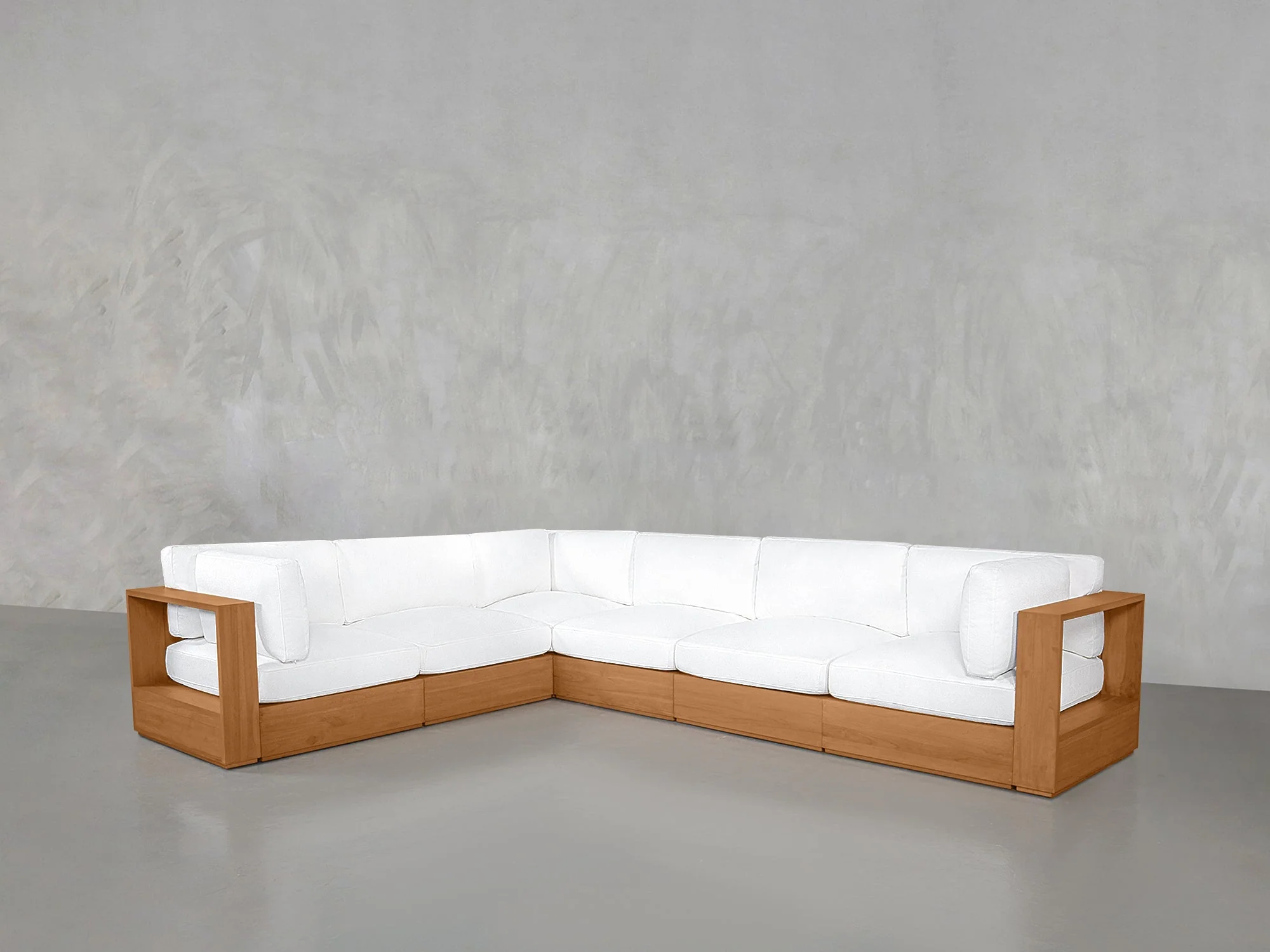 6-Seat Modular Corner Sectional Teak Outdoor - Image 3