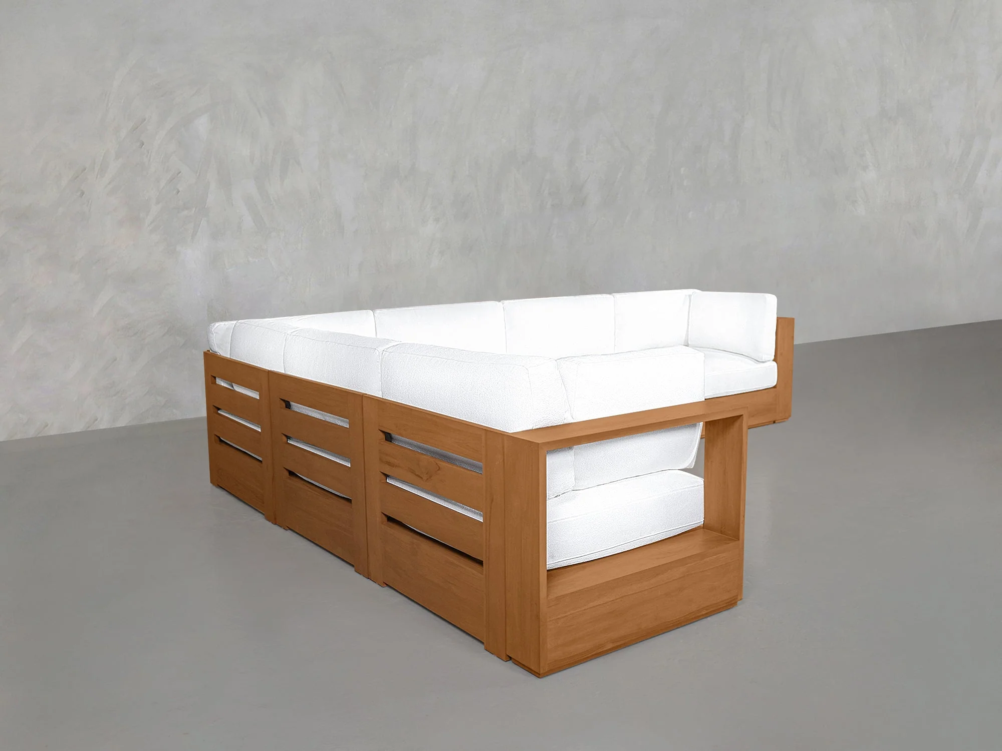 6-Seat Modular Corner Sectional Teak Outdoor - Image 4