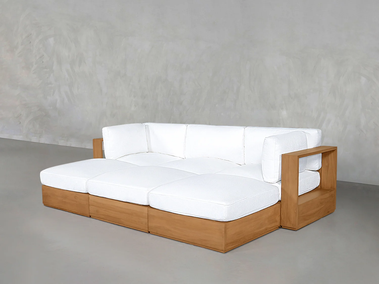 6-Seat Modular Daybed Teak Outdoor - Image 3