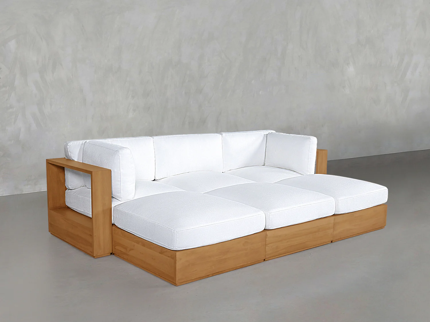 6-Seat Modular Daybed Teak Outdoor - Image 4