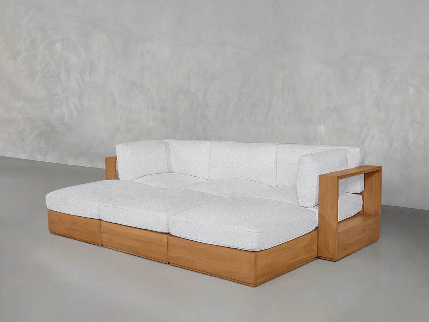 6-Seat Modular Daybed Teak Outdoor - Image 9