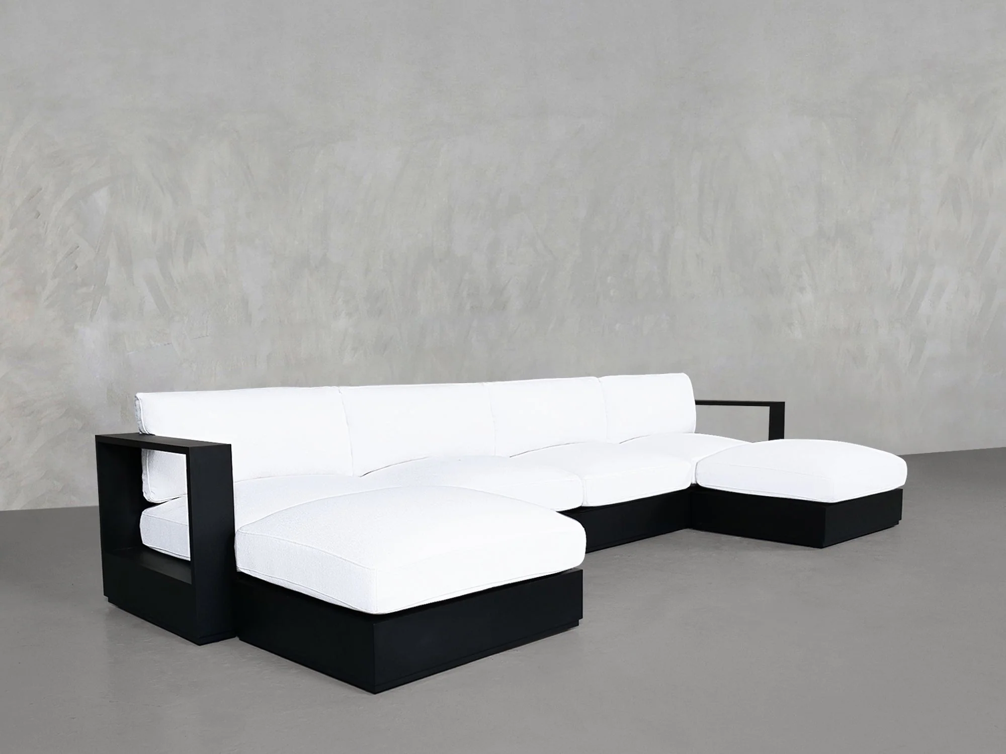 6-Seat Modular Double Chaise Sectional Aluminum Outdoor - Image 3