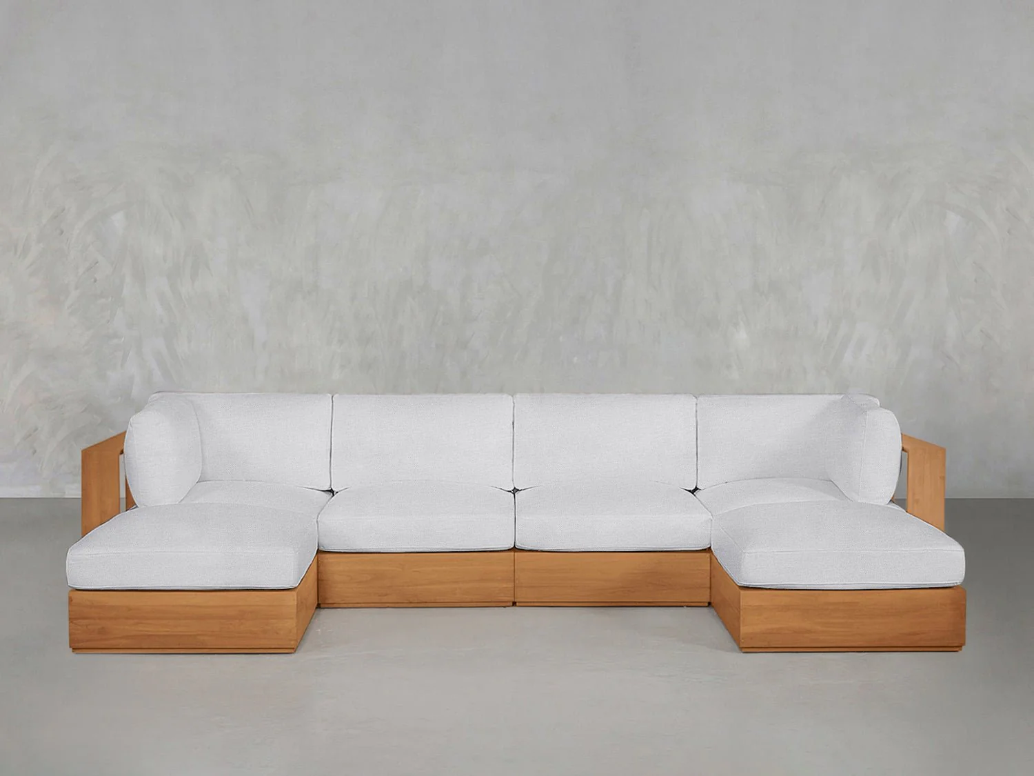 6-Seat Modular Double Chaise Sectional Teak Outdoor - Image 8