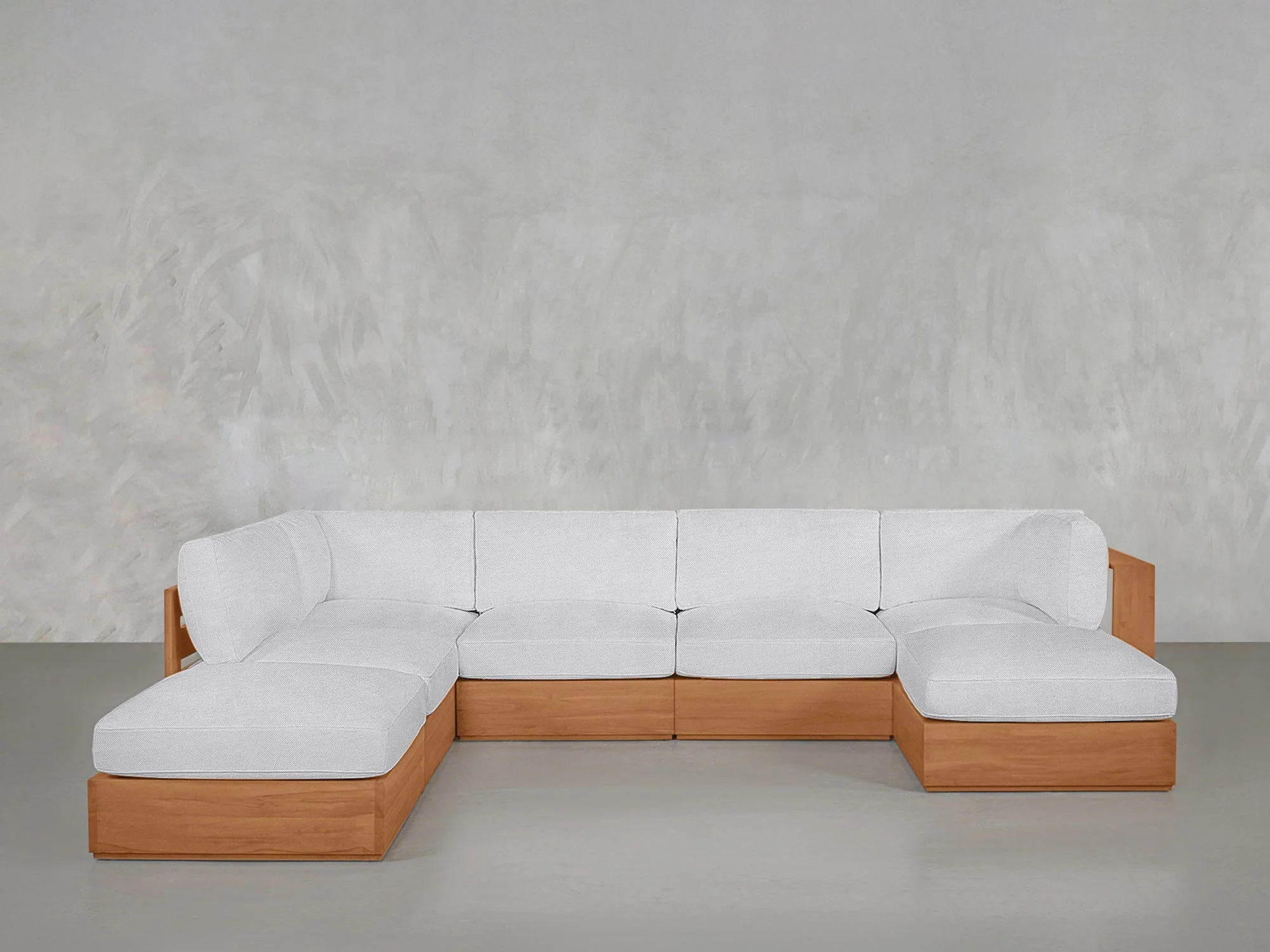 7-Seat Modular Chaise Corner Lounger Sectional Teak Outdoor - Image 8