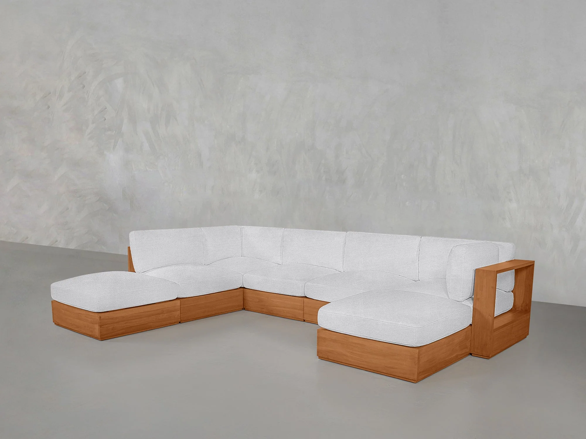 7-Seat Modular Chaise Corner Lounger Sectional Teak Outdoor - Image 9