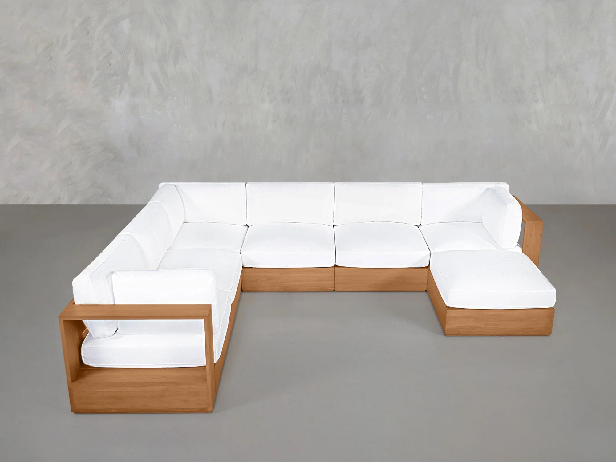7-Seat Modular Corner Sectional Teak Outdoor - Image 2